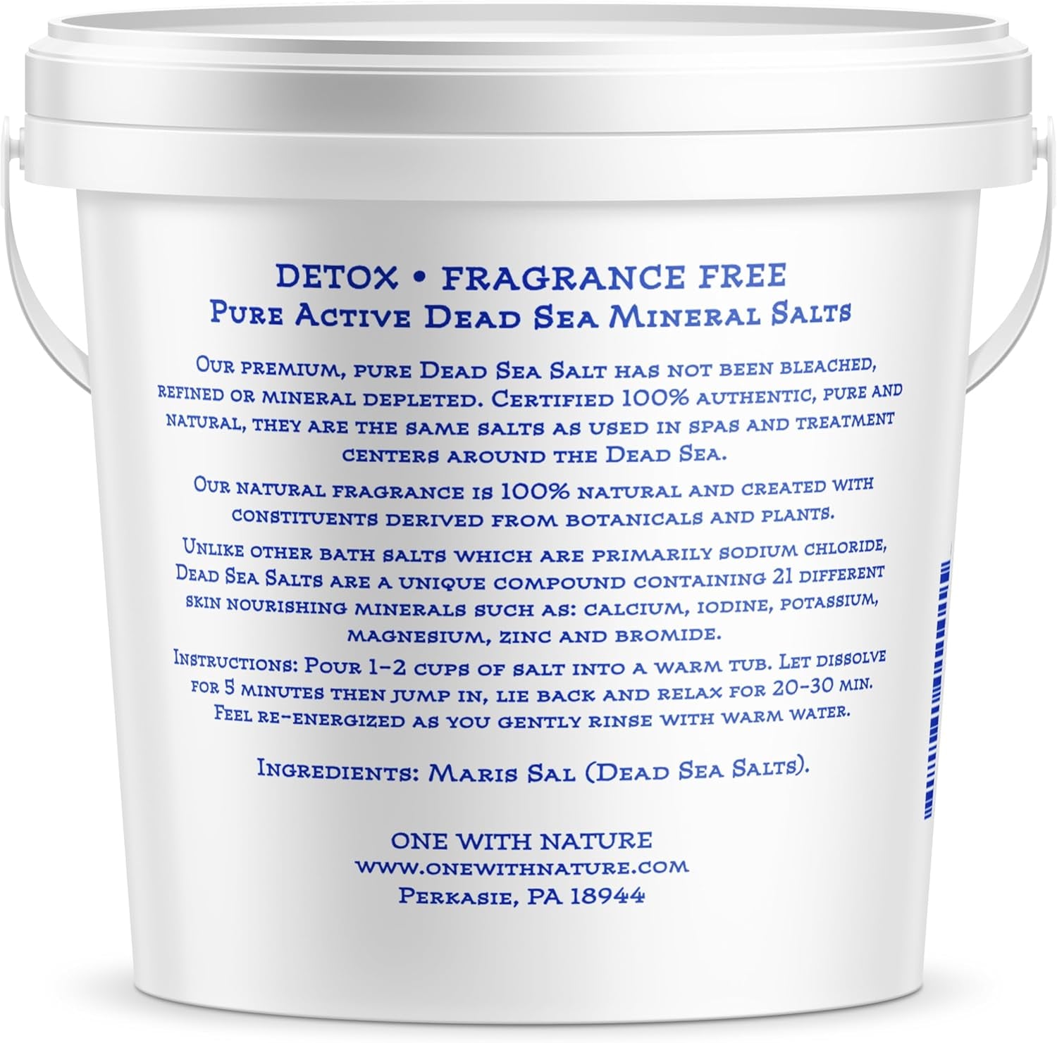 100% Pure Dead Sea Salt for Bath, 5Lb Unscented. Dead Sea Salt Is High in Essential Minerals, Such as Magnesium, Sulfur, Zinc, Potassium. Exfoliates, Nourishes Skin, Helps Restore Ph