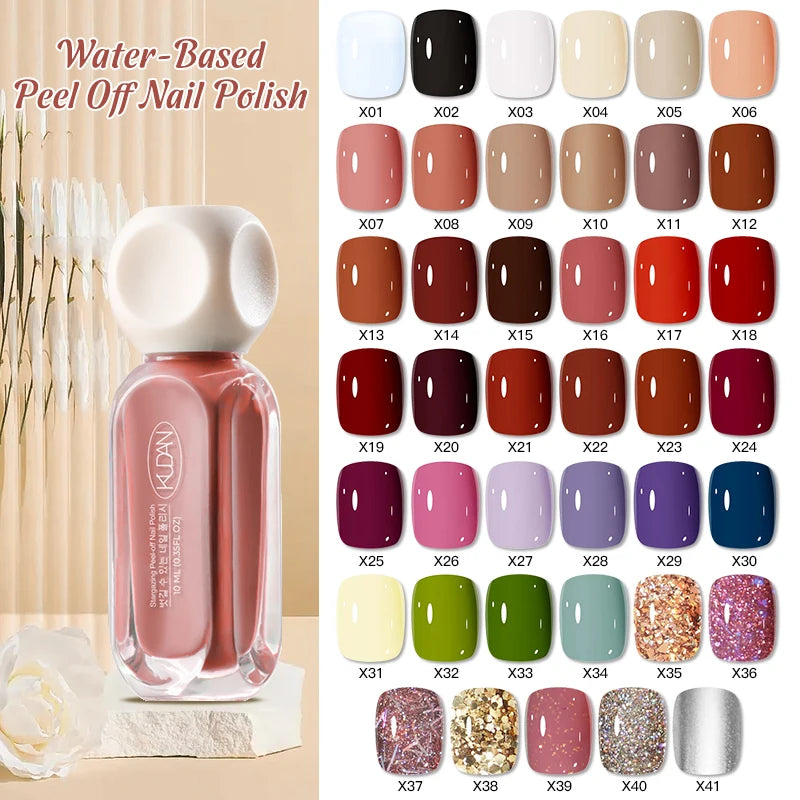 10Ml Colorful Water-Based Peel off Nail Polish No Need Lamp Red Pink Glitter Nails Art All for Manicure Nail Aupplies Varnish