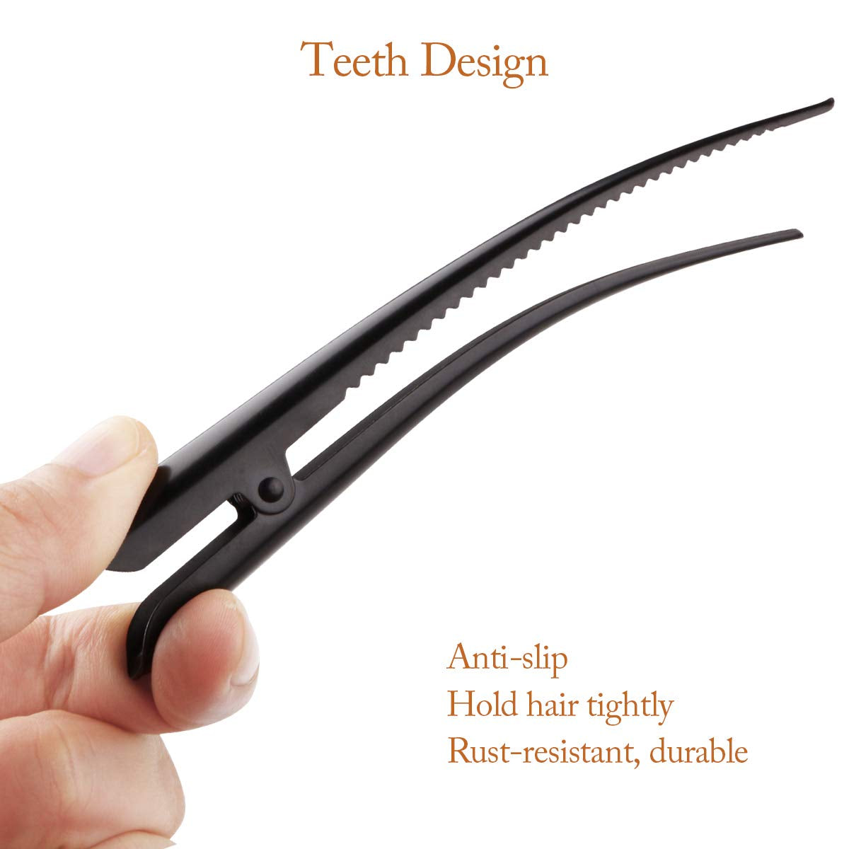 Large Long Alligator Hair Clips for Styling Salon Sectioning, 5 Inch Rust-Proof Durable Non-Slip Duckbill Metal Clips for Women Thick and Thin Hair (6 Pack) Black