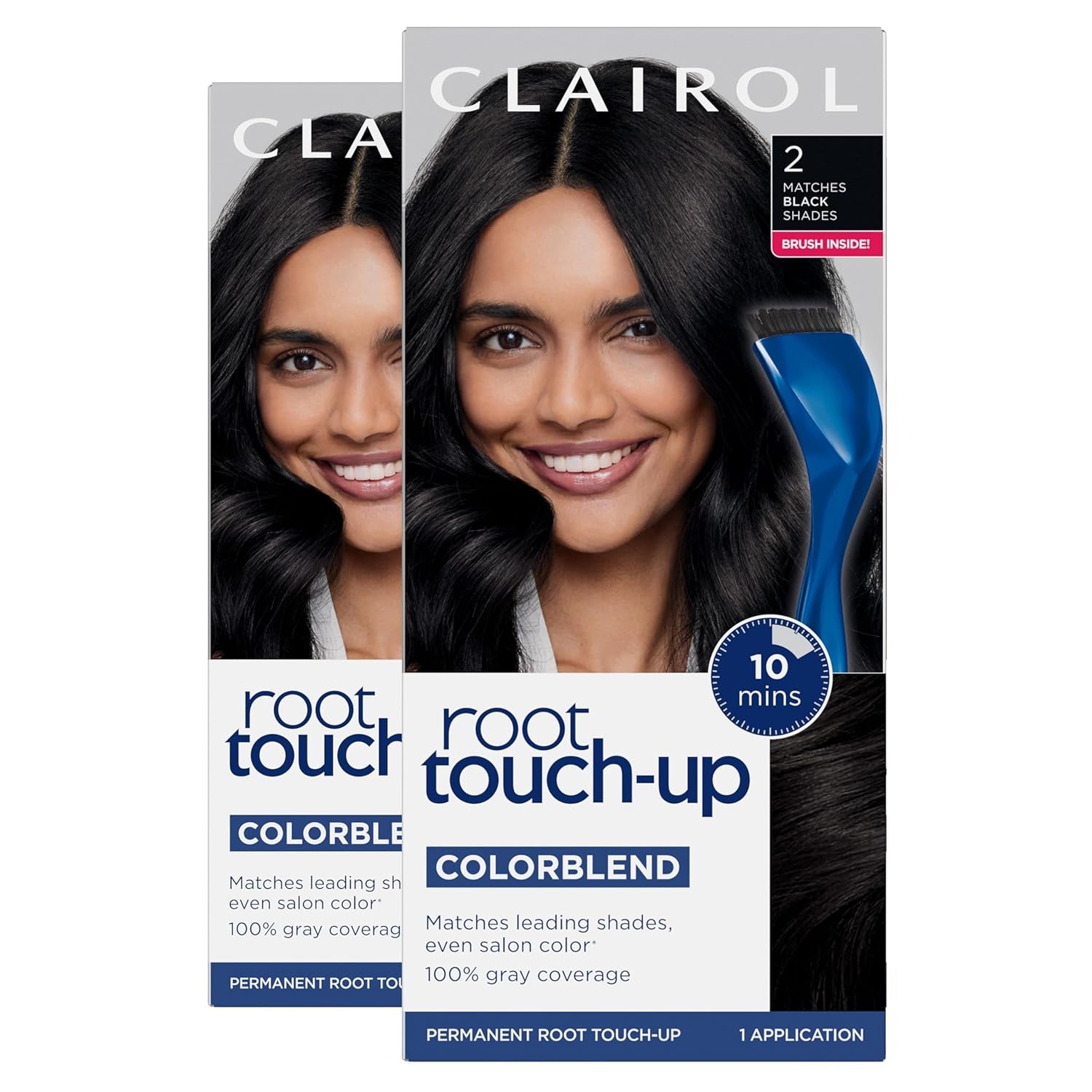 Root Touch-Up by Nice'N Easy Permanent Hair Dye, 2 Black Hair Color, Pack of 2