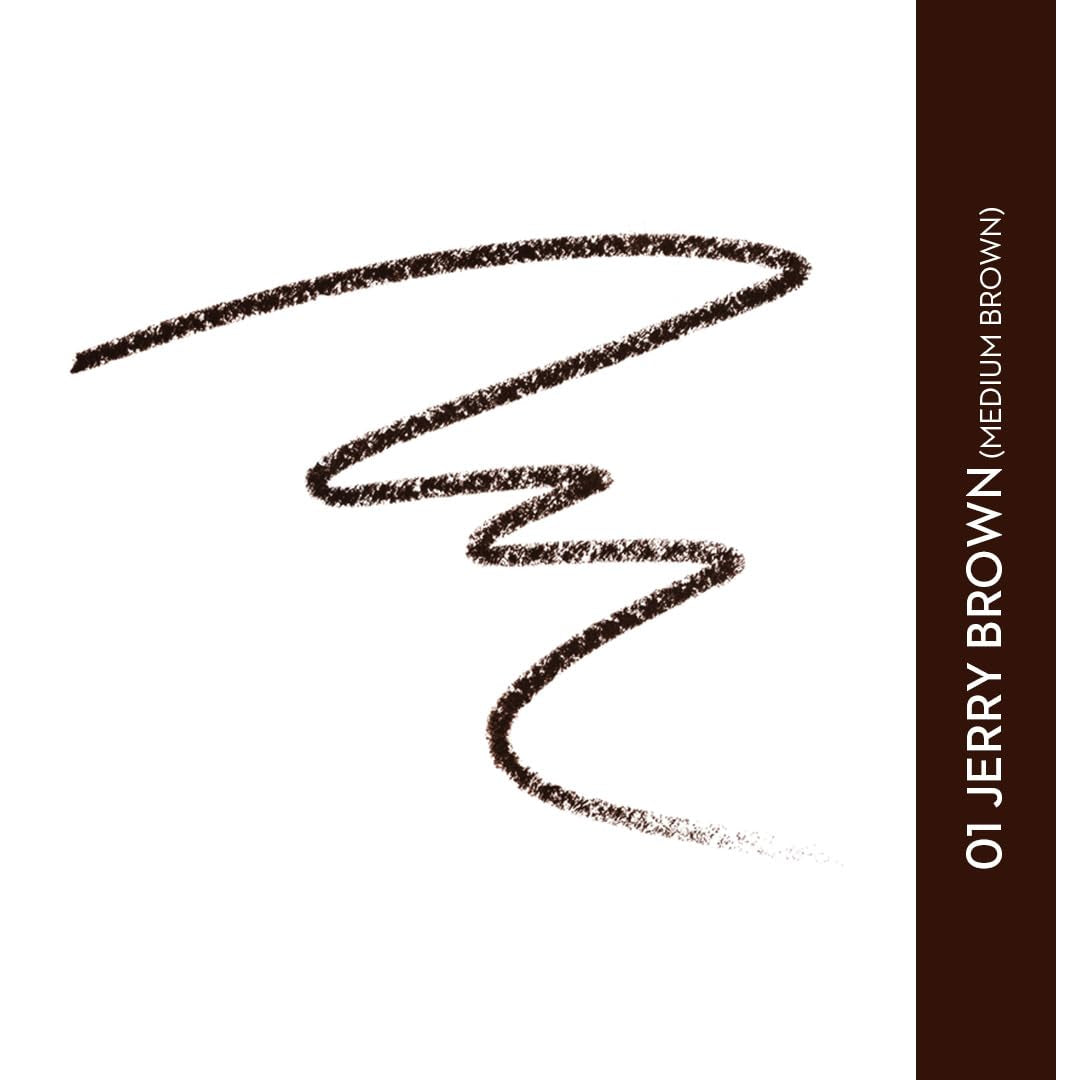 Arch Arrival Brow Definer | Brow Pencil with Spoolie | Lasts Upto 12Hrs | Pigmented Eyebrow Pencil | Long Lasting & Natural Finish | 3.5G - 01 Jerry Brown (Medium Brown)