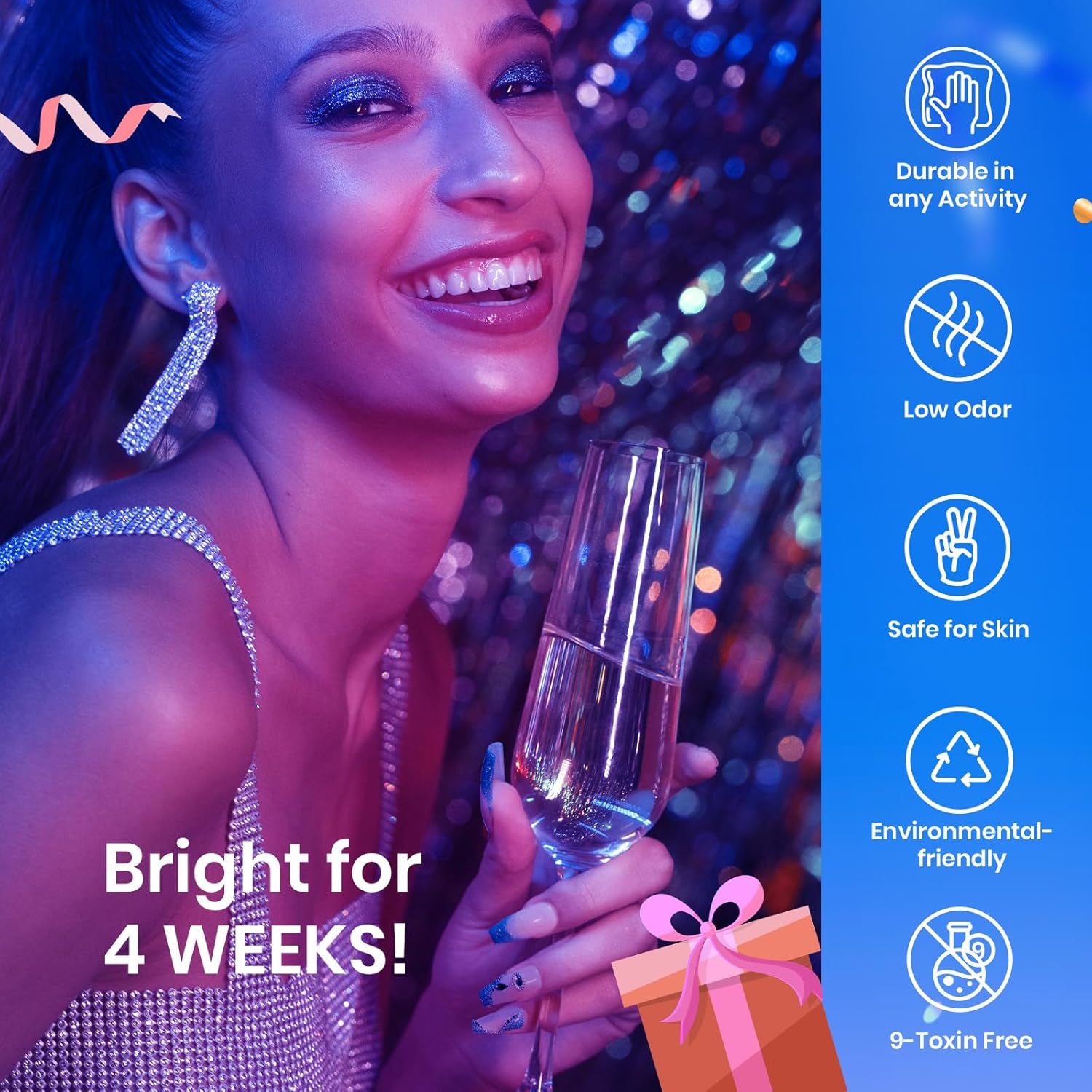 Beetles Nail Art Gel Liner Polish 12 Colors Reflective Glitter Gel Nail Polish, Gold Silver Pink Blue Purple Brown Black Kit Soak off Uv Nail Art Design Set Summer Manicure Gifts for Women