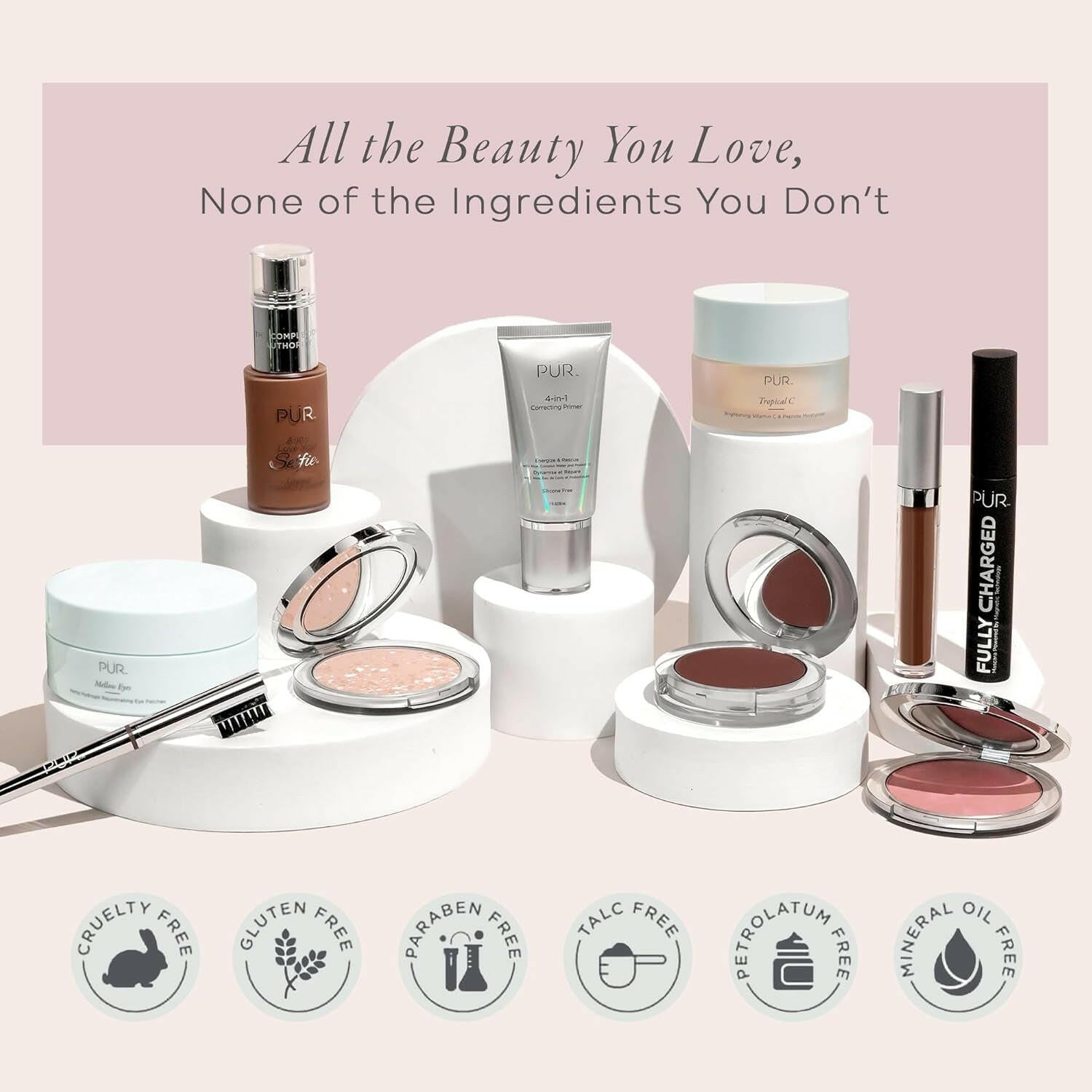 PUR Beauty 4-In-1 Love Your Selfie Foundation & Concealer - Longwear Full Coverage Liquid Makeup Foundation with Hydrating Blend for Refined-Looking, Natural Beauty Glow, Skin Texture & Tone