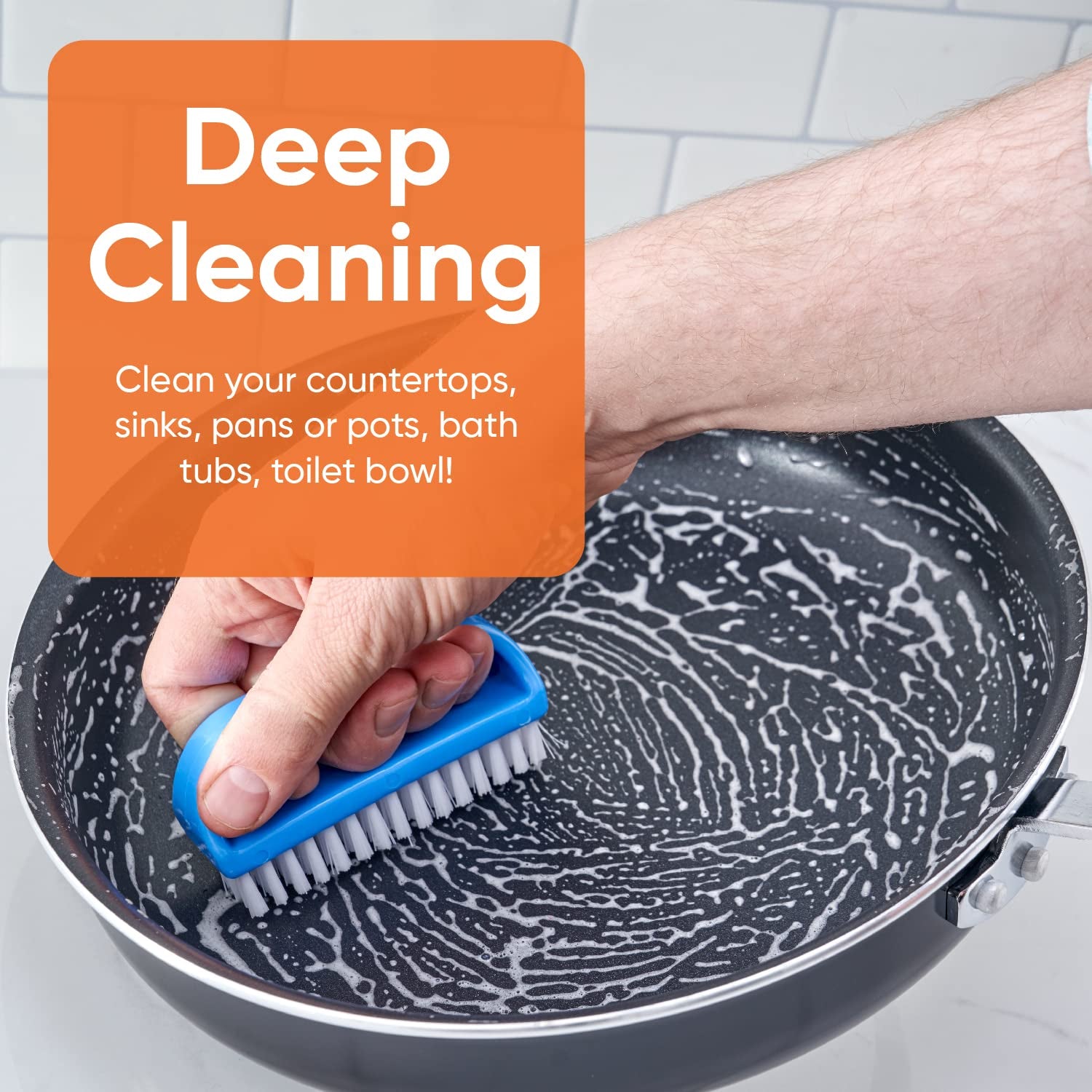 Nail Scrubber Brush Nail Brush for Cleaning Fingernails Hand, and Toes, Small Scrub Brush Hand Scrubber Fingernail Brush Cleaner with Handle- Stiff Bristles, (3 Pack)