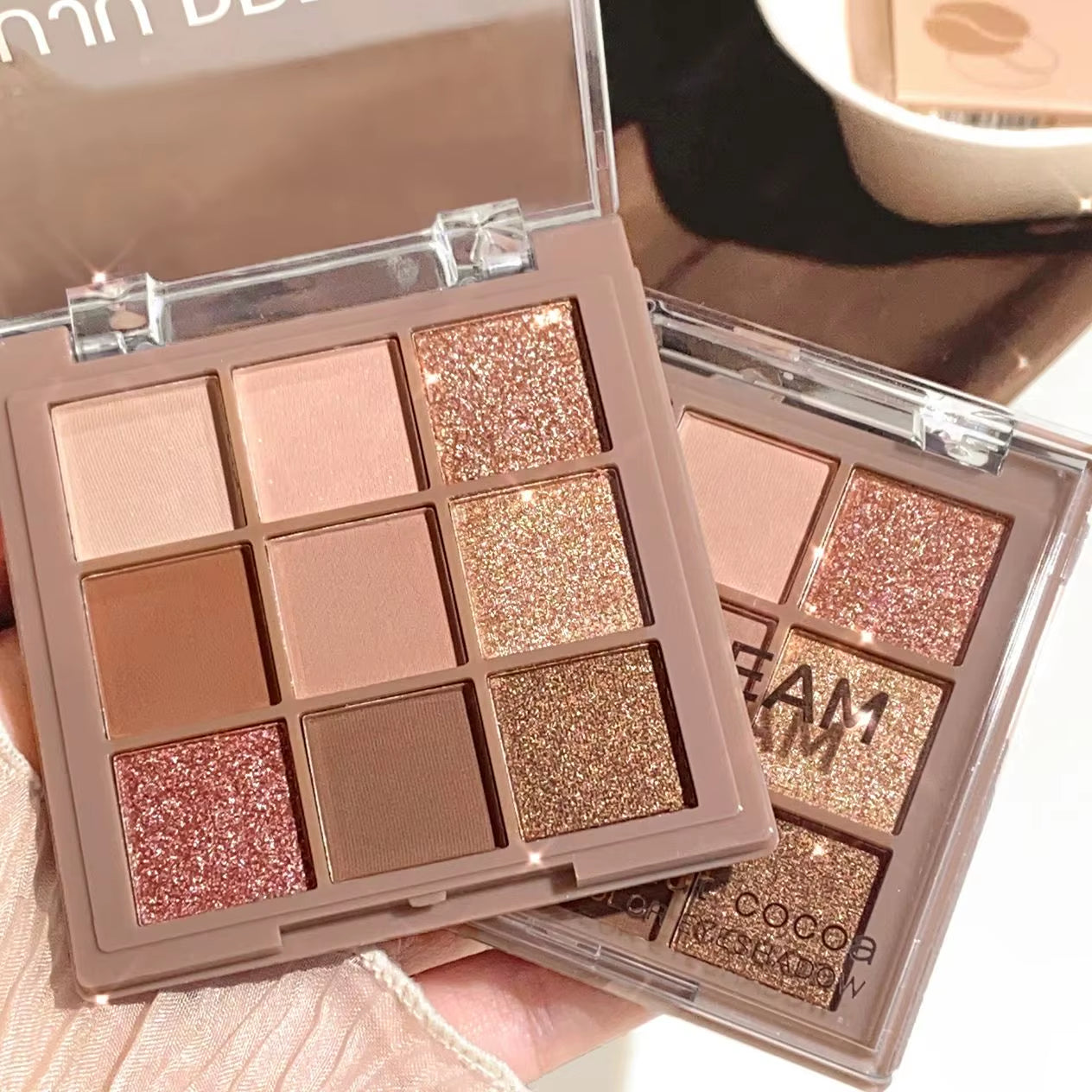 Luxurious 9-18 Color Eyeshadow Palette - Velvet Matte and Shimmer Effect, Durable Waterproof, Berry, Brown and Nude Tones