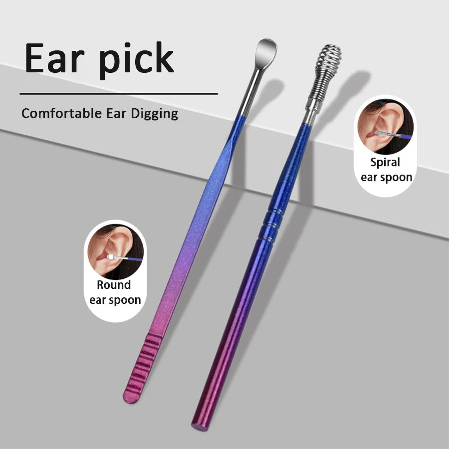 6-18Pcs Set Professional Stainless Steel Manicure & Pedicure Kit Precision Nail Care with Travel Case with Nail Clipper Scissor