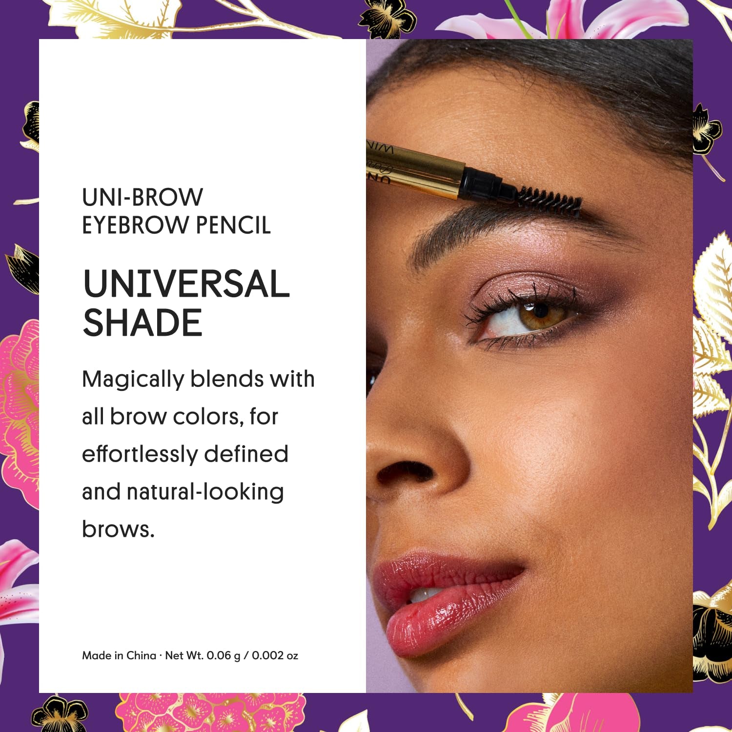 Uni Brow Eyebrow Pencil, Dual Sided with Spoolie, Longwearing Waterproof Eyebrow Crayon, Define Shape and Fill Brows, Brown, Blonde and Taupe Universal Shade