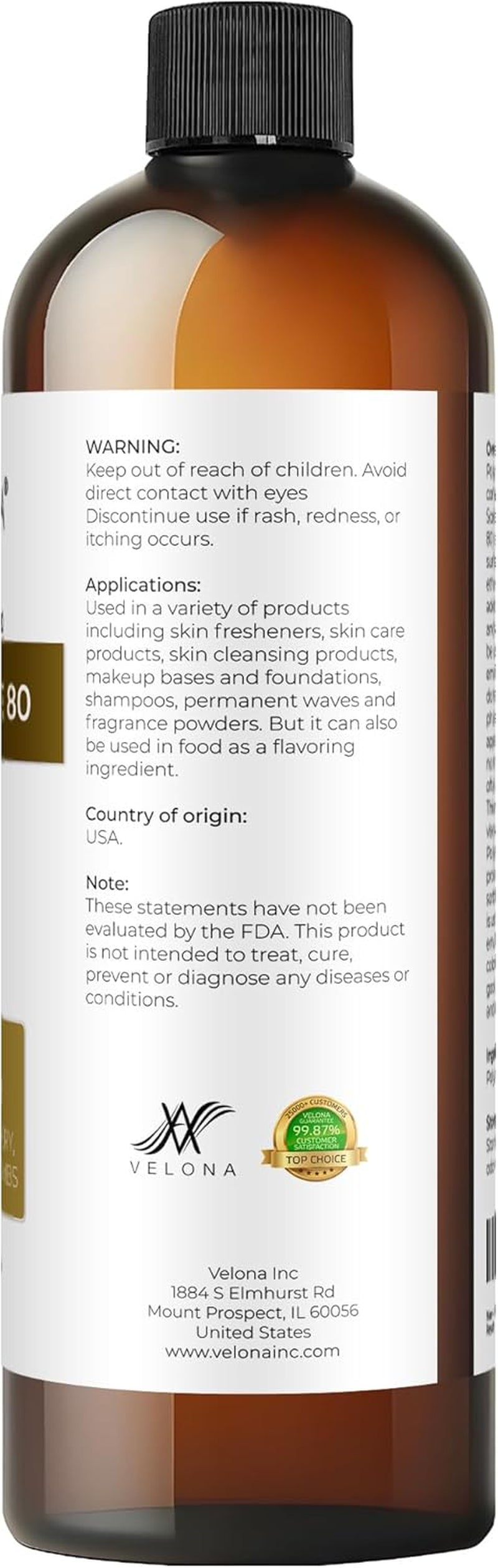 Polysorbate 80 by  - 16 Fl Oz | Solubilizer, Food & Cosmetic Grade | All Natural for Cooking, Skin Care and Bath Bombs, Sprays, Foam Maker | Use Today - Enjoy Results