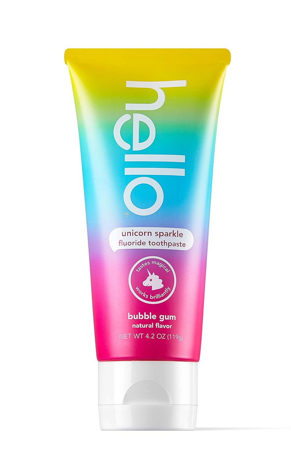 Kids Unicorn Sparkle Fluoride Toothpaste with Natural Bubble Gum Flavor, Vegan, SLS & Gluten Free, 4.2 Oz, 4 Count