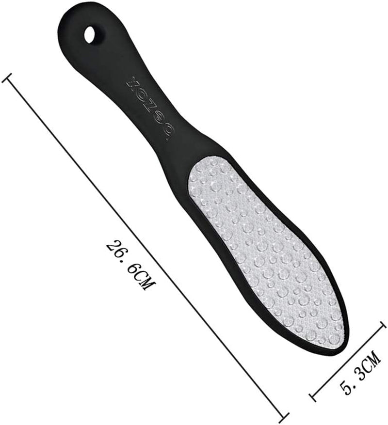 Foot File (1 PCS), Double Sided Foot Scraper Callus Remover, Foot Rasp for Cracked Heel and Foot Corn Removal, Stainless Steel Pedicure File W/Cloth Storage Bag