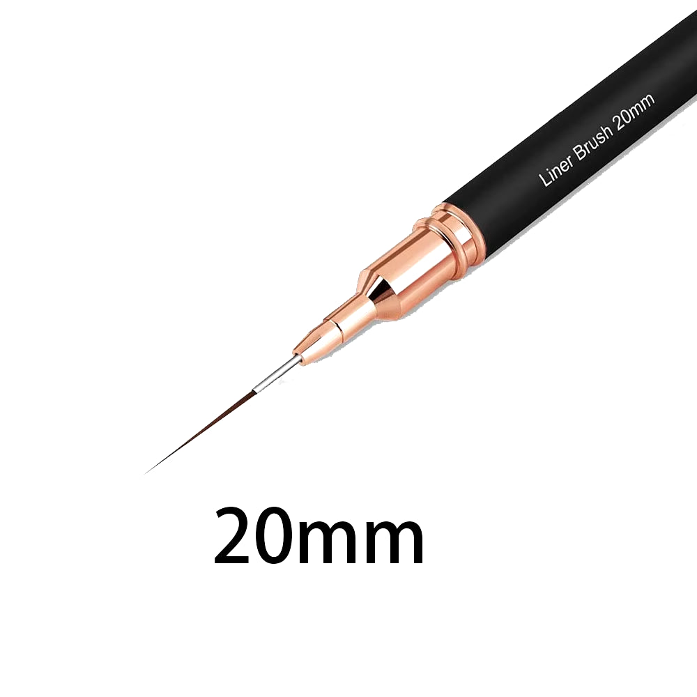 Black Nail Art Liner Brushes 5Sizes Painting Nail Design Pen /8/12/20/25Mm Drawing Tool for Long Lines Thin Details Manicure Pen