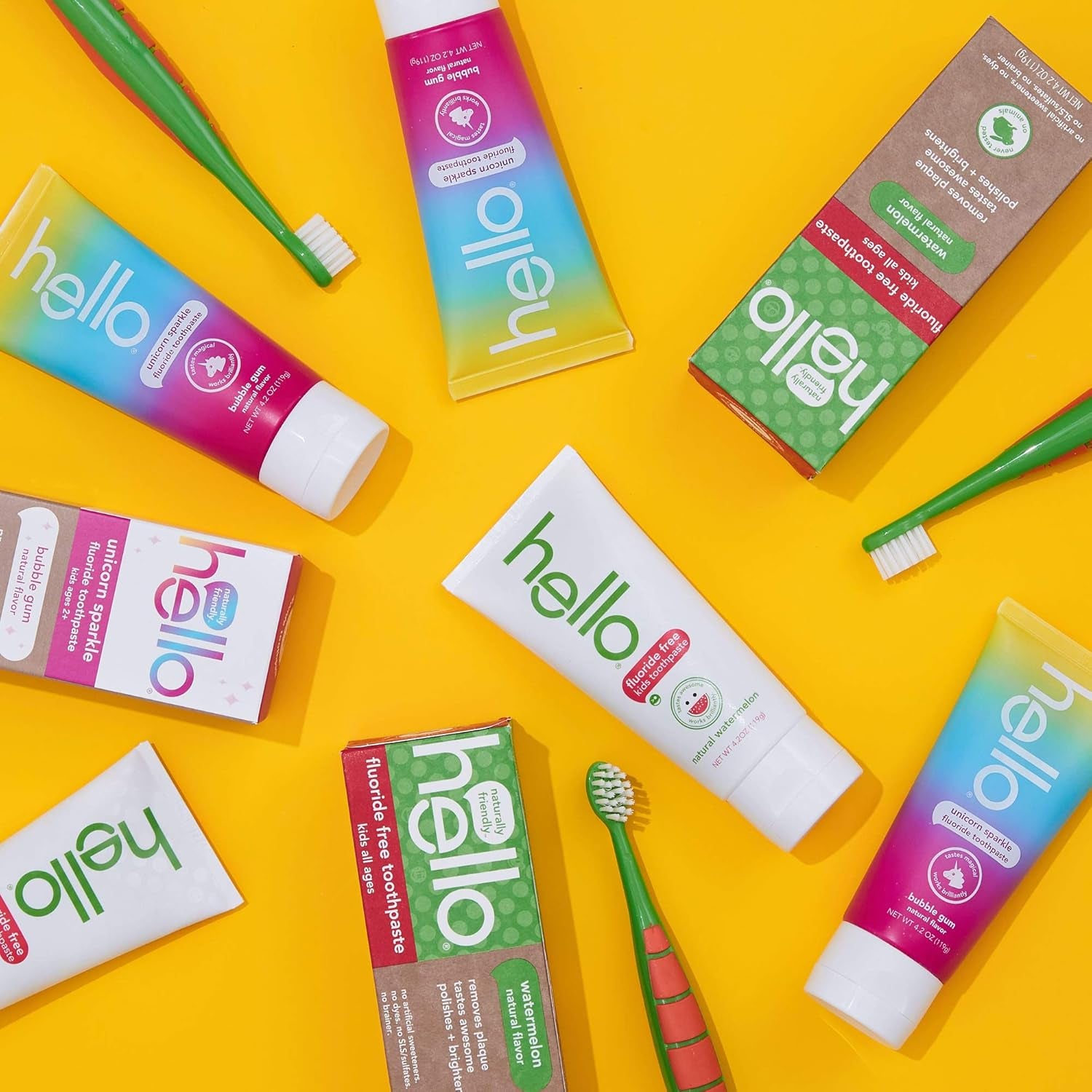 Kids Unicorn Sparkle Fluoride Toothpaste with Natural Bubble Gum Flavor, Vegan, SLS & Gluten Free, 4.2 Oz, 4 Count