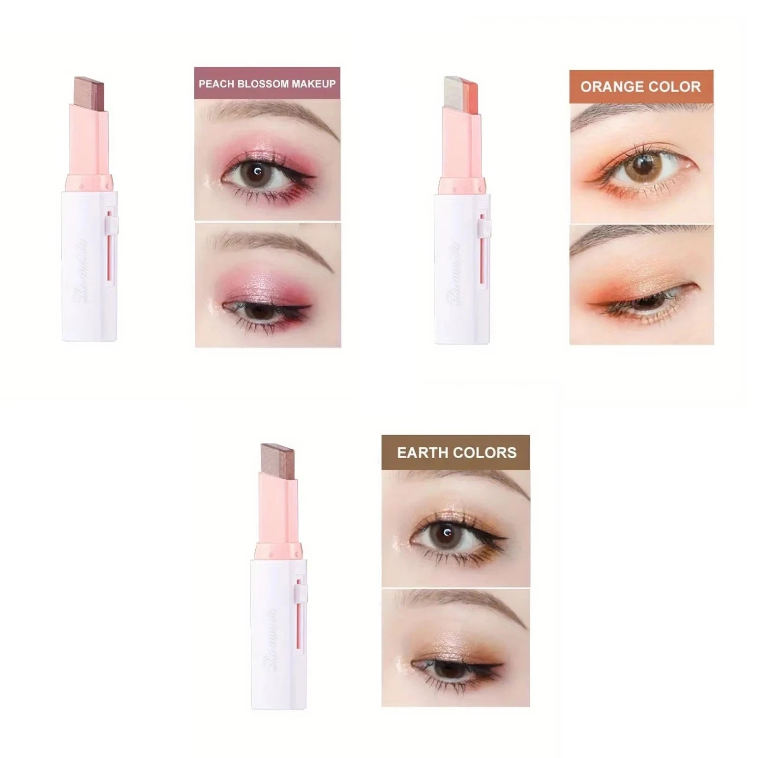 Two Color Gradient Eye Shadow Stick Three Dimensional Natural without Taking off Makeup