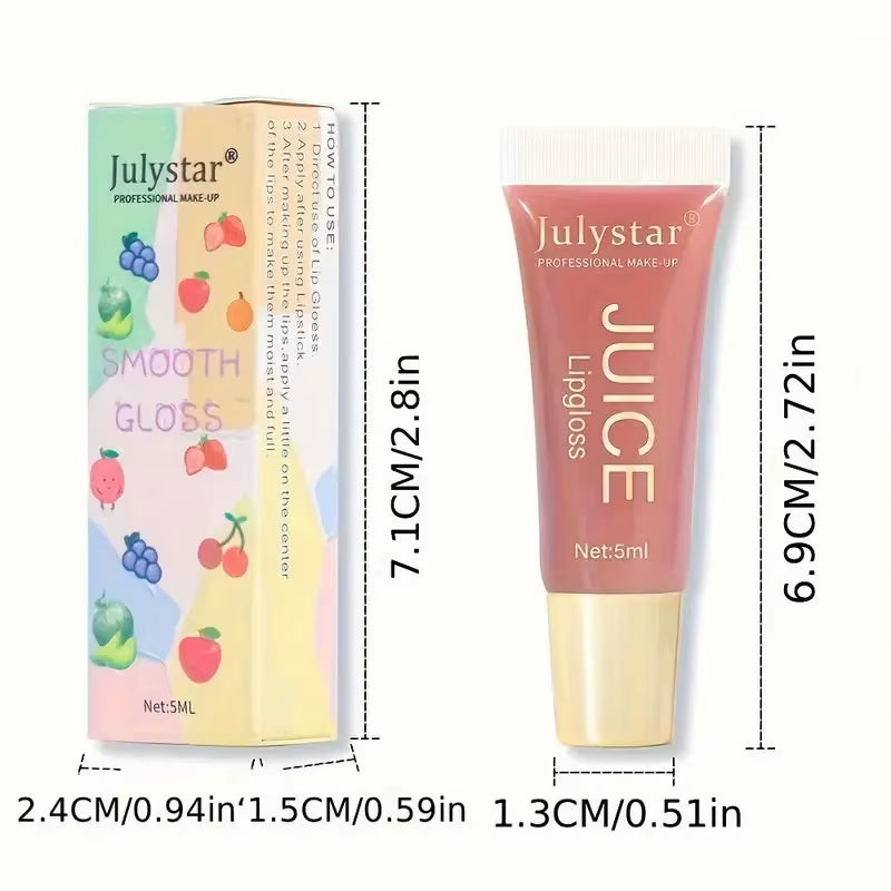 Watery Crystal Clear Jelly Lip Oil Lip Balm Moisturizing and Smoothinglip Lines Jelly Pout Lip Gloss Glass Lip Fruit Scent