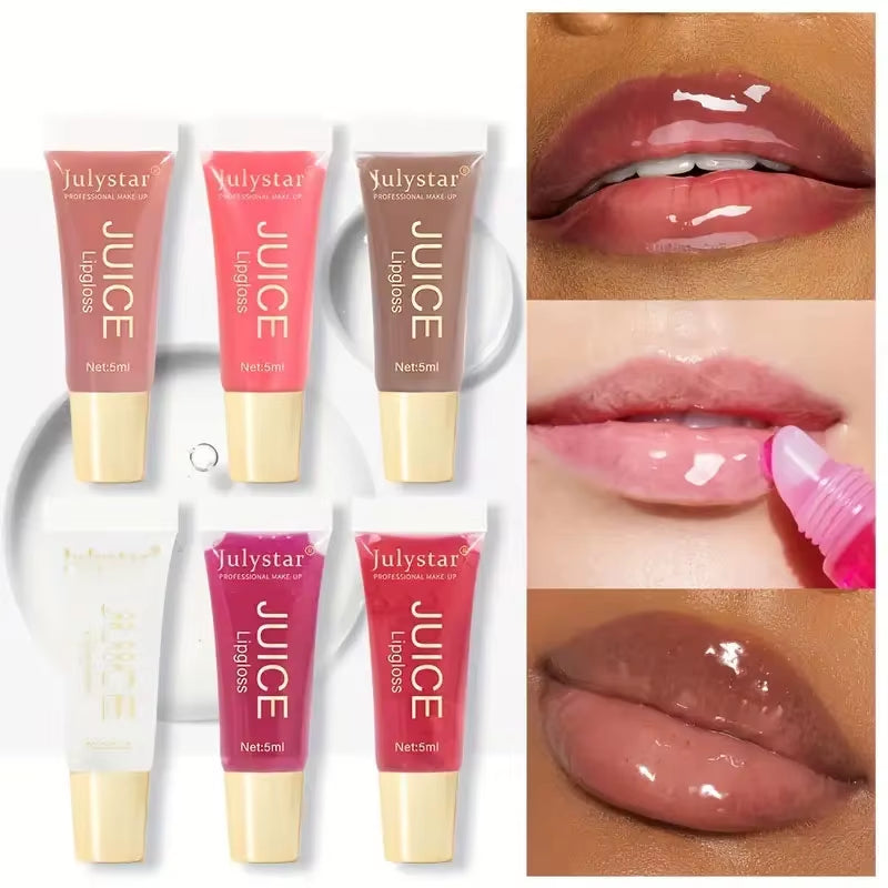 Watery Crystal Clear Jelly Lip Oil Lip Balm Moisturizing and Smoothinglip Lines Jelly Pout Lip Gloss Glass Lip Fruit Scent