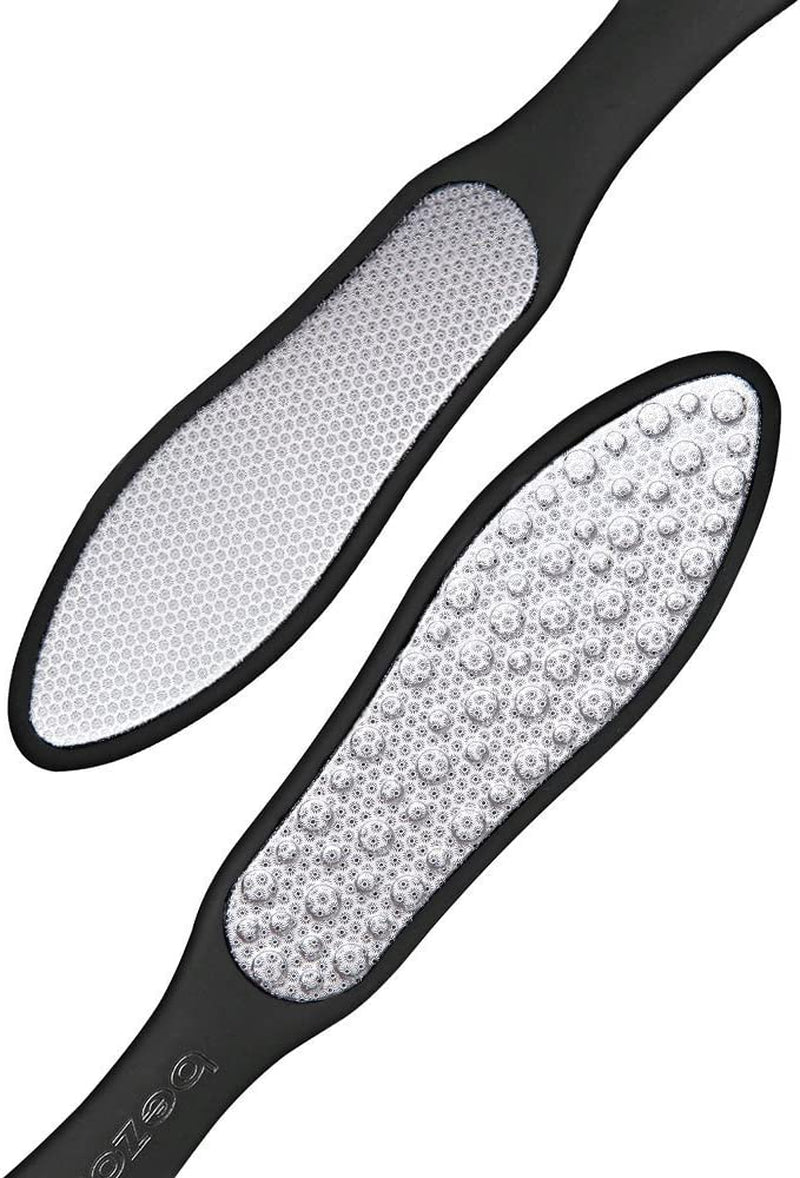 Foot File (1 PCS), Double Sided Foot Scraper Callus Remover, Foot Rasp for Cracked Heel and Foot Corn Removal, Stainless Steel Pedicure File W/Cloth Storage Bag