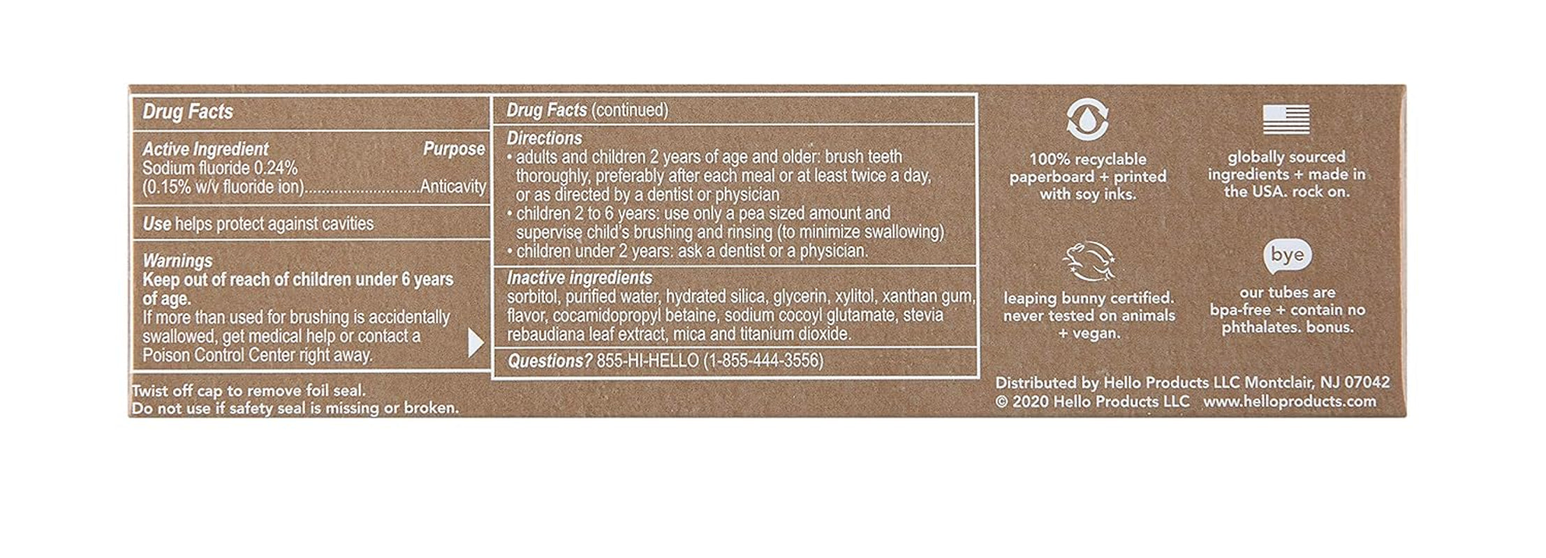 Kids Unicorn Sparkle Fluoride Toothpaste with Natural Bubble Gum Flavor, Vegan, SLS & Gluten Free, 4.2 Oz, 4 Count