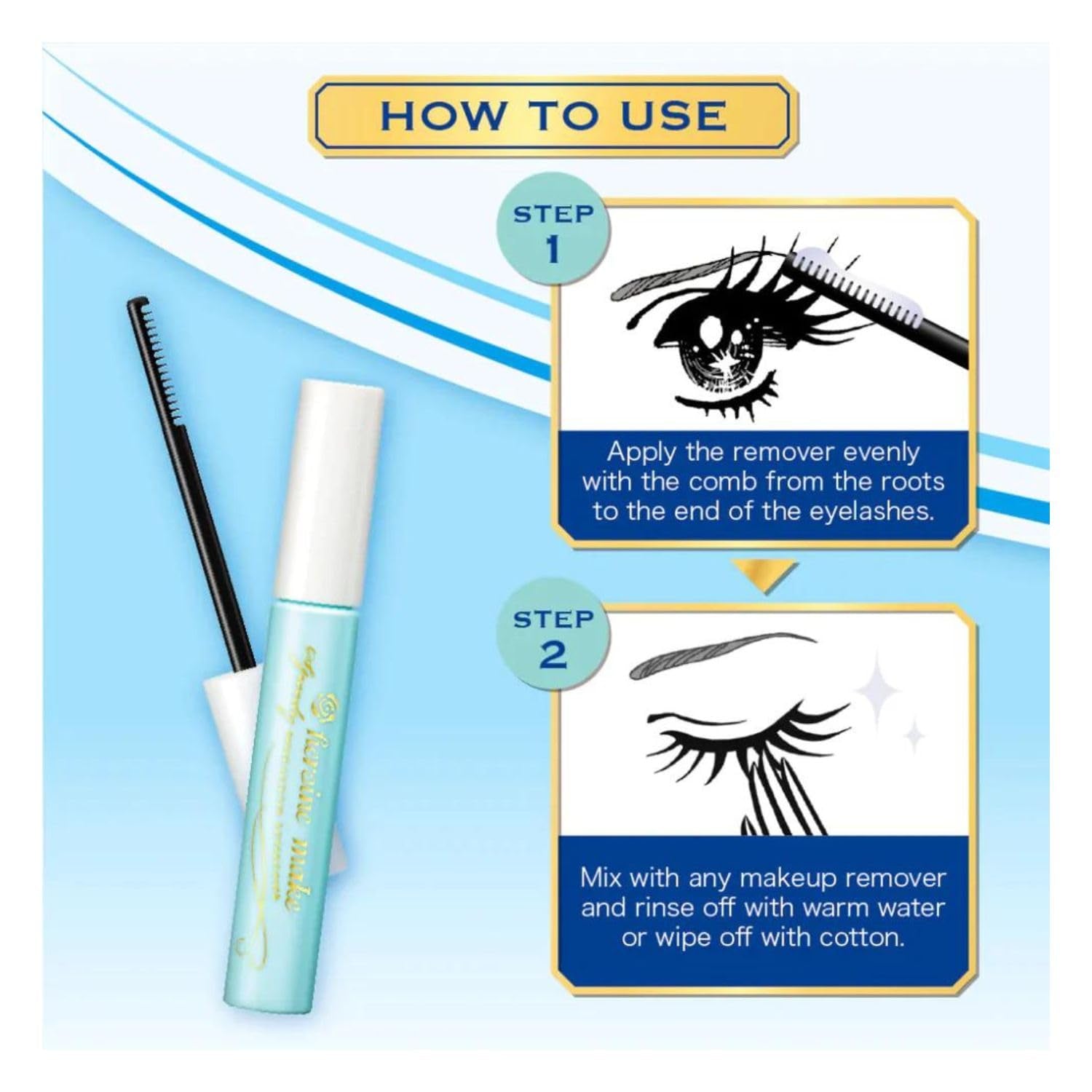 by Kissme Speedy Mascara Remover, Gentle Eye Makeup Remover for Waterproof Mascara, Fast-Acting & Non-Irritating Cleanser, Removes Stubborn Eye Makeup, 0.22 Fl Oz
