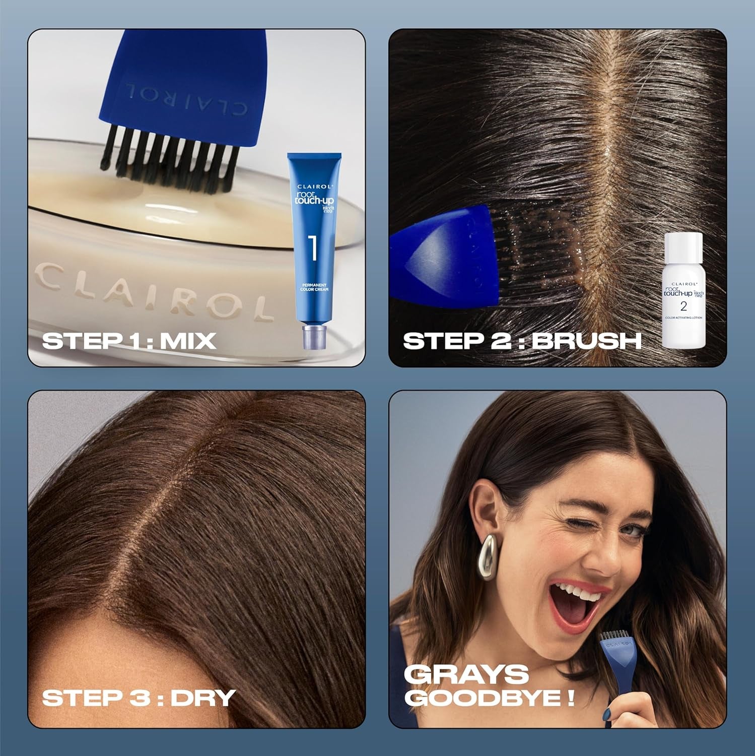 Root Touch-Up by Nice'N Easy Permanent Hair Dye, 2 Black Hair Color, Pack of 2