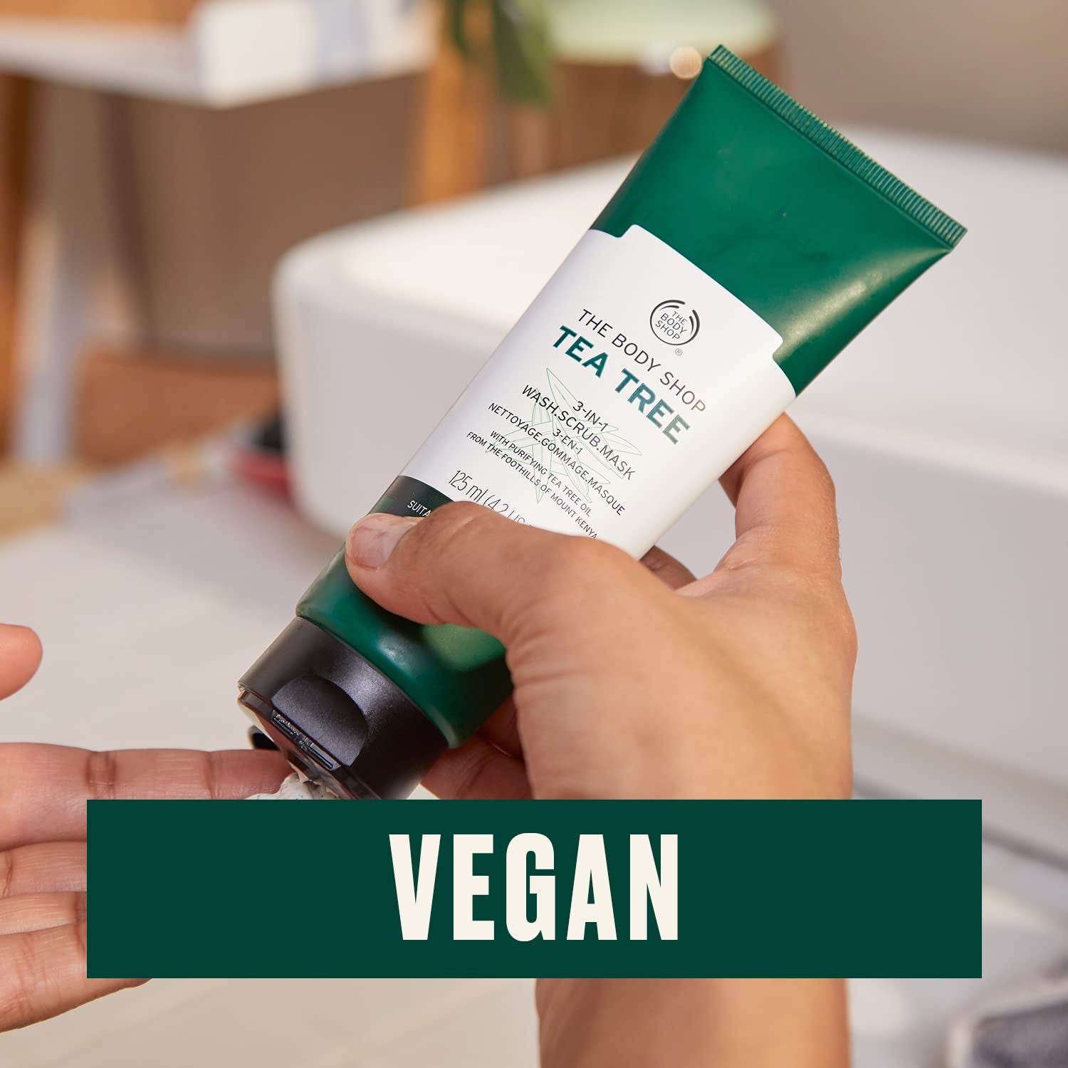 Tea Tree 3 in 1 Wash Scrub & Mask – Purifying Vegan Skincare for Oily, Blemished Skin – 4.2 Oz