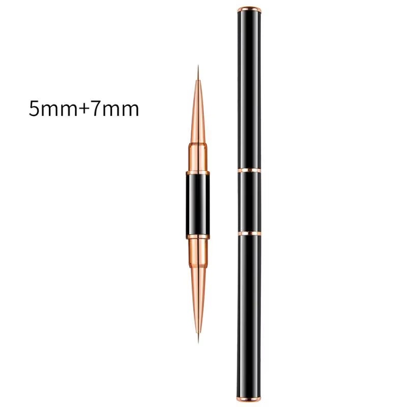 Black Nail Art Liner Brushes 5Sizes Painting Nail Design Pen /8/12/20/25Mm Drawing Tool for Long Lines Thin Details Manicure Pen