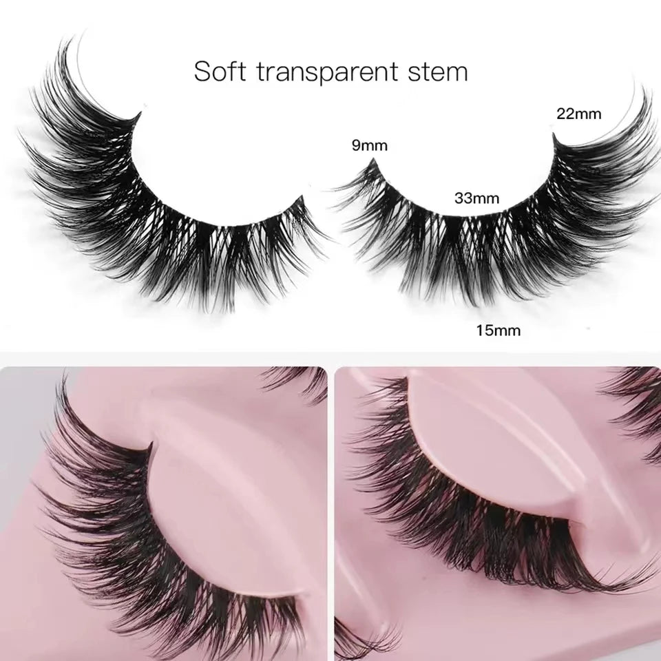 Hot Selling Makeup 5 Pairs Cat Eye Lashes Faux Eyelashes Eye Elongated False Eyelashes