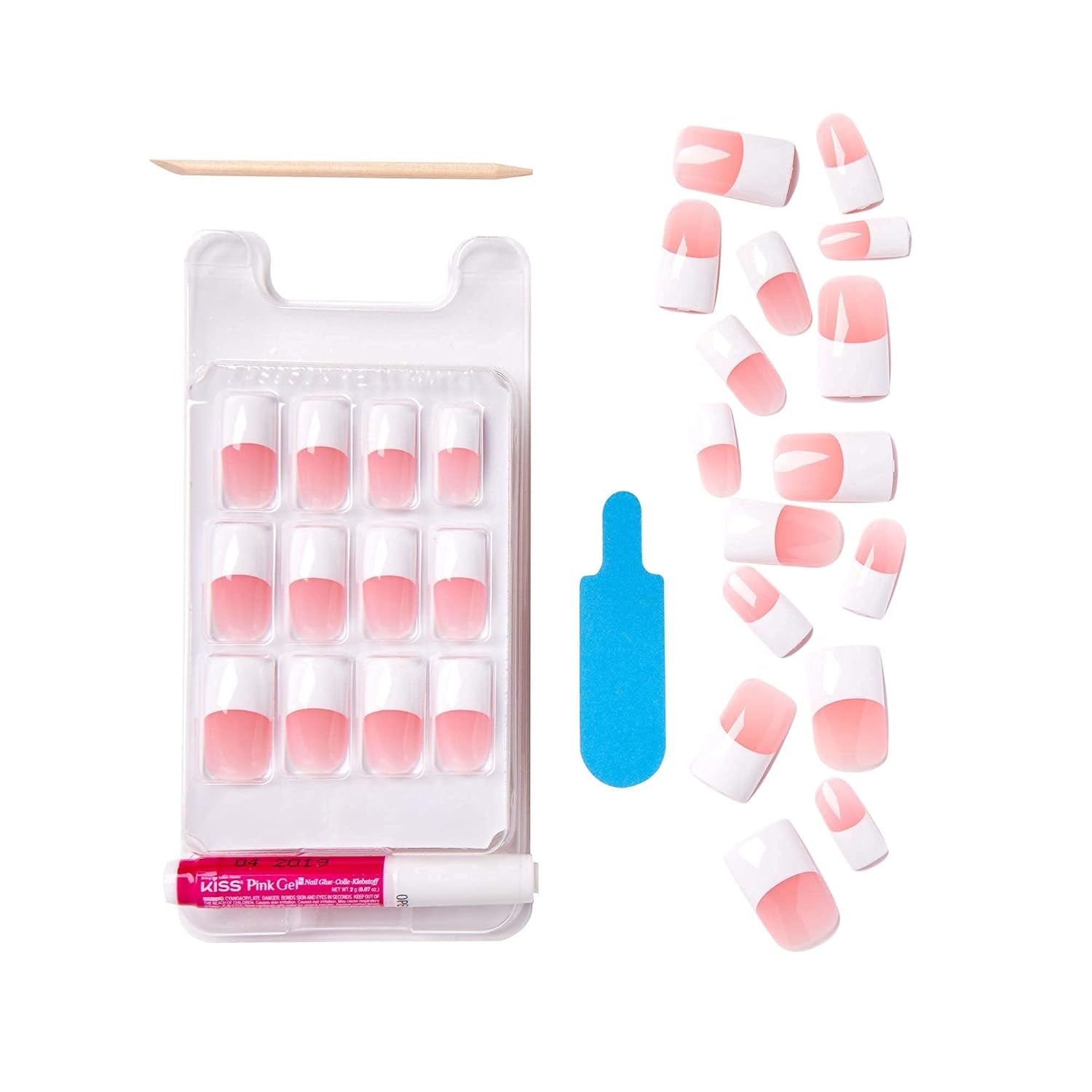 Salon Acrylic French 28 Nails (KSA09)