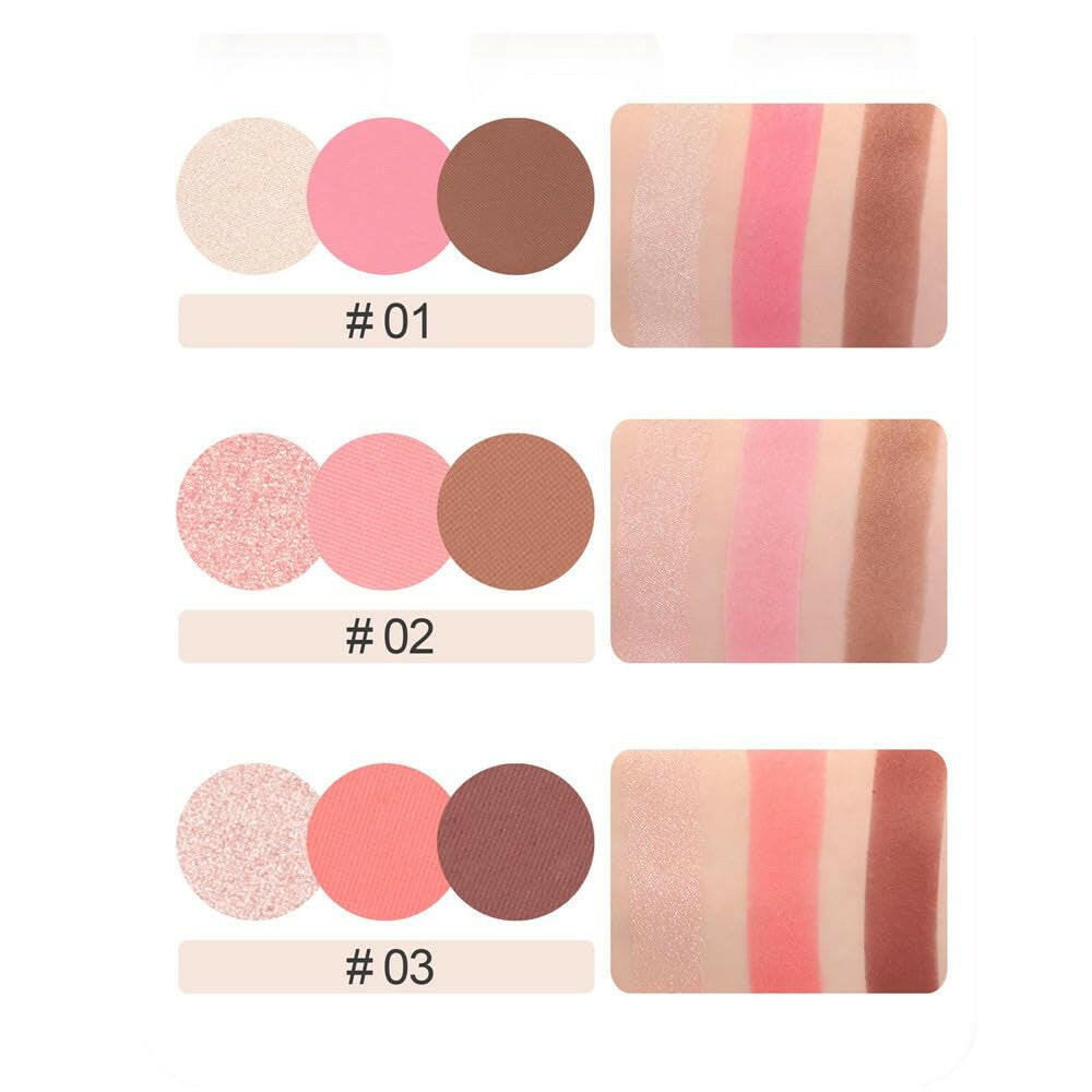 Blush and Highlighter Palette,3 in 1 Contour Palette,Cruelty-Free Matte Bronzer Powder,Women'S Brightening Pearlescent Highlighter，Eyeshadow Powder Makeup Set (03#)