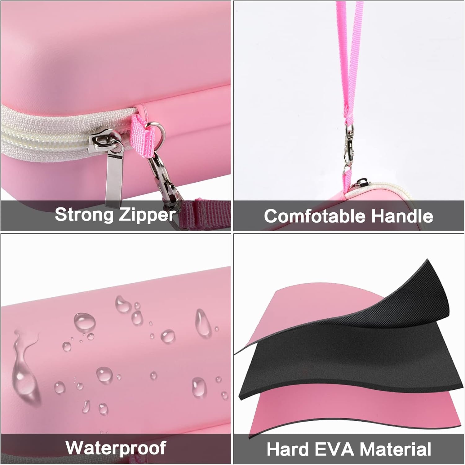 Toothbrush Travel Case Compatible with Oral-B Pro 1000 2000 3000 3500 5000 7500/ for Philips Sonicare Protectiveclean 4100 6100 5100 6500 7500 Rechargeable Electric Toothbrush (Box Only) -Pink