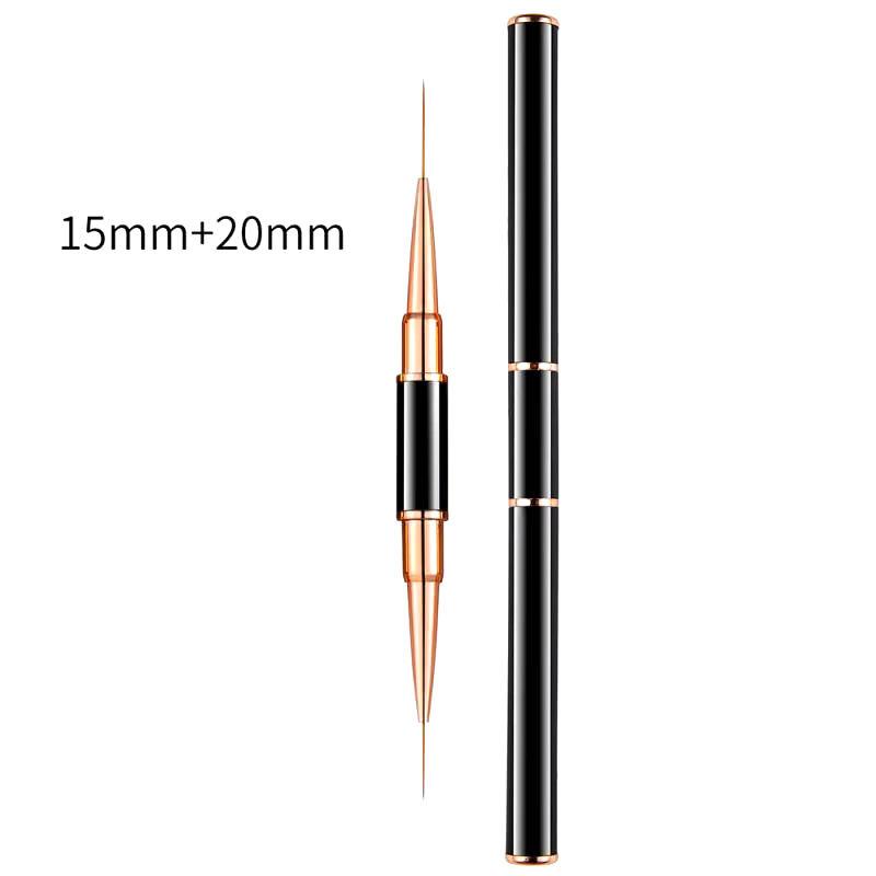 Black Nail Art Liner Brushes 5Sizes Painting Nail Design Pen /8/12/20/25Mm Drawing Tool for Long Lines Thin Details Manicure Pen