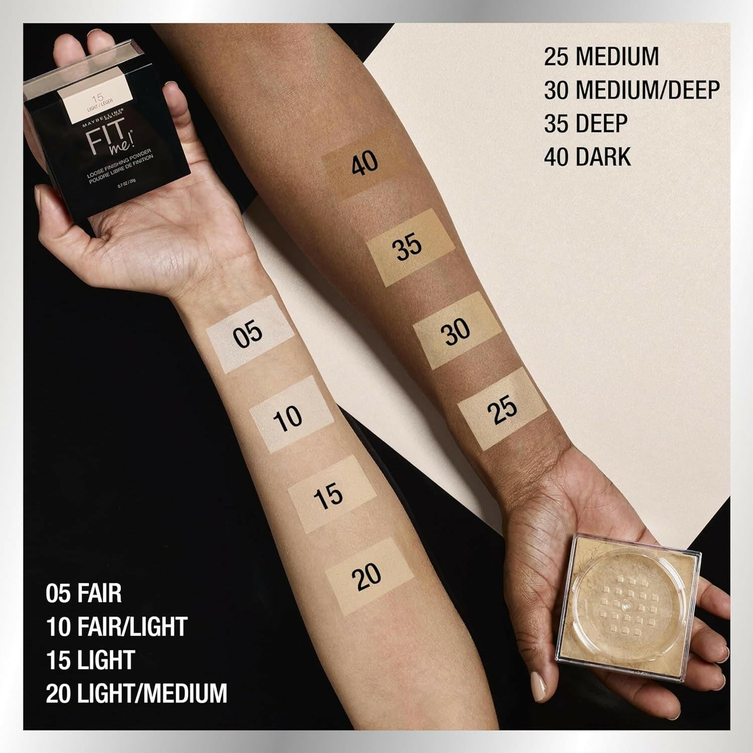 Fit Me Loose Setting Powder, Face Powder Makeup & Finishing Powder, Light Medium, 1 Count