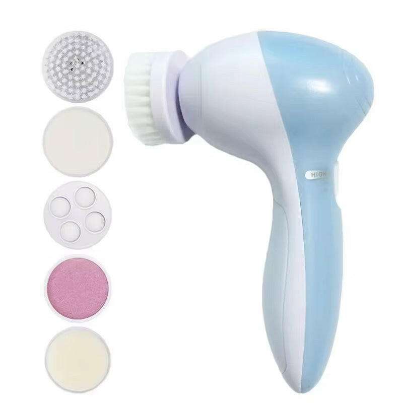 Electric 5 in 1 Electric Facial Cleaner Brush Wash Machine Spa Skin Care Massage Blackhead Cleaning Facial Cleanser Tools