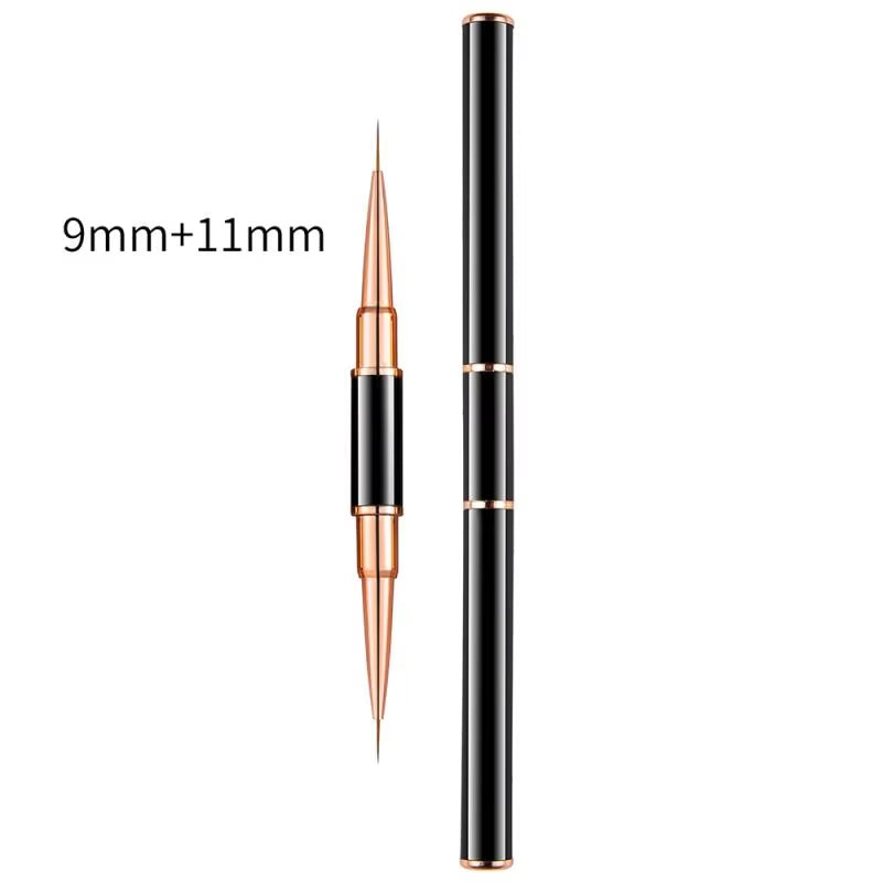 Black Nail Art Liner Brushes 5Sizes Painting Nail Design Pen /8/12/20/25Mm Drawing Tool for Long Lines Thin Details Manicure Pen