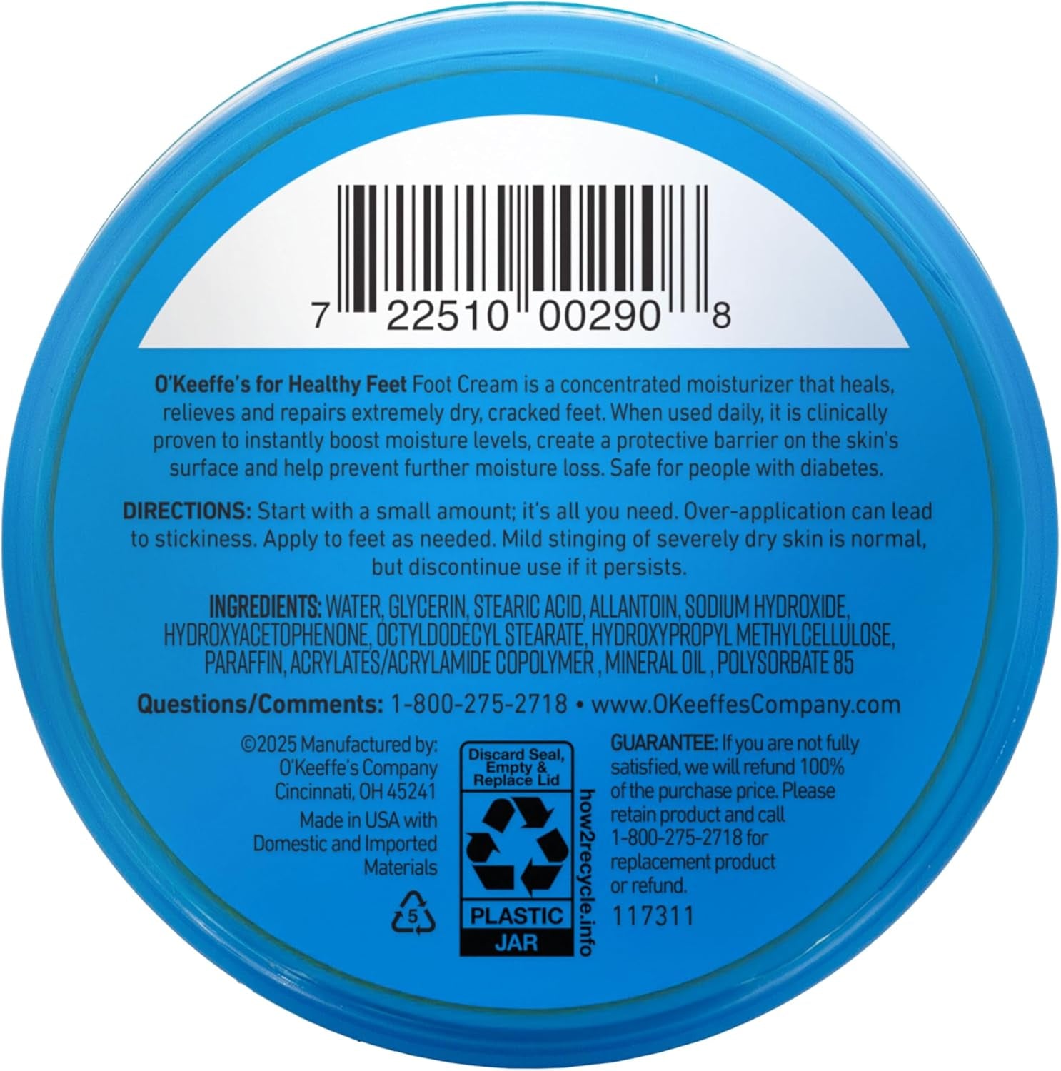 for Healthy Feet Foot Cream - 6.4 Oz Jar (1 Pack) - Guaranteed Relief for Extremely Cracked, Dry Feet, Repairing Skincare, Instantly Boosts and Retains Moisture Levels