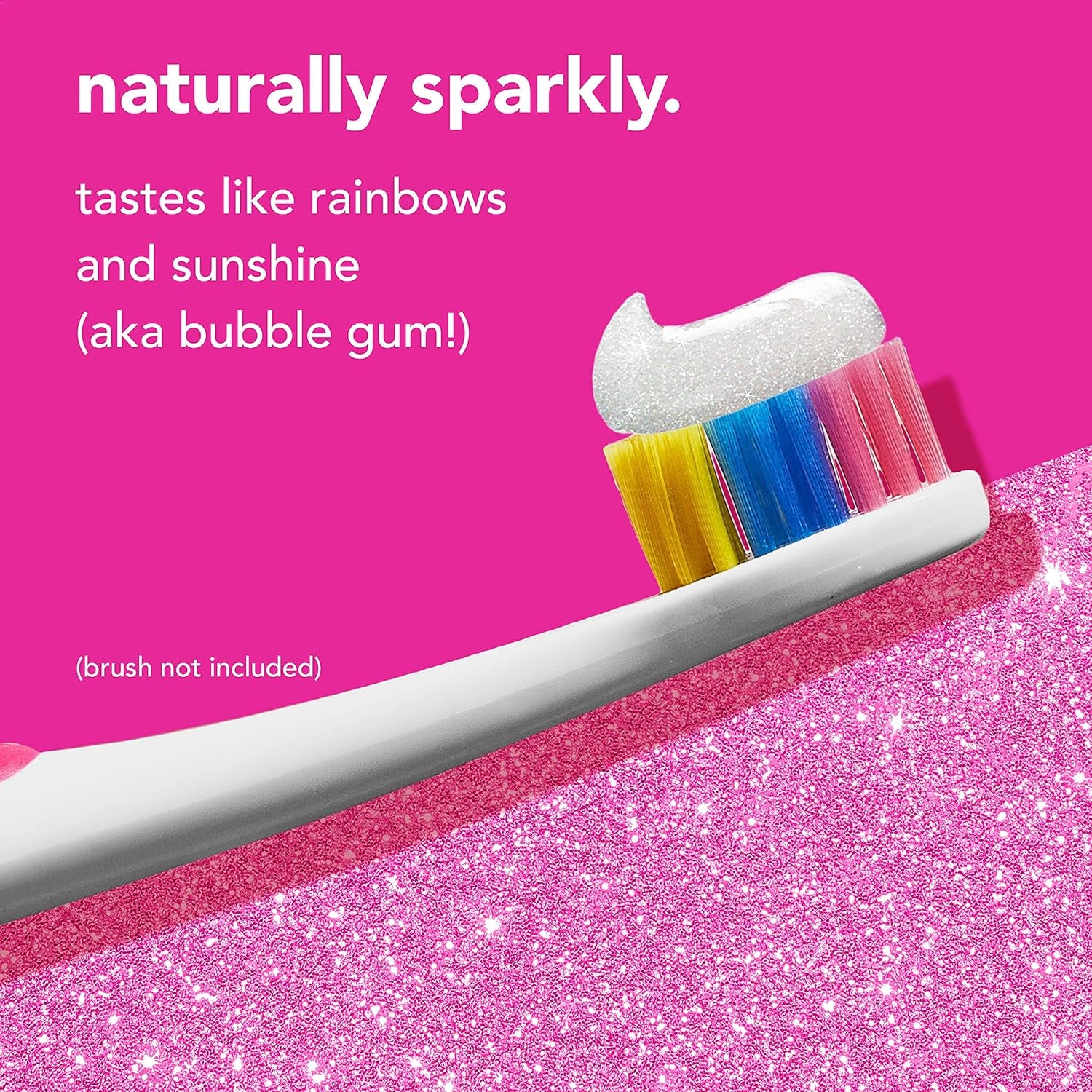 Kids Unicorn Sparkle Fluoride Toothpaste with Natural Bubble Gum Flavor, Vegan, SLS & Gluten Free, 4.2 Oz, 4 Count