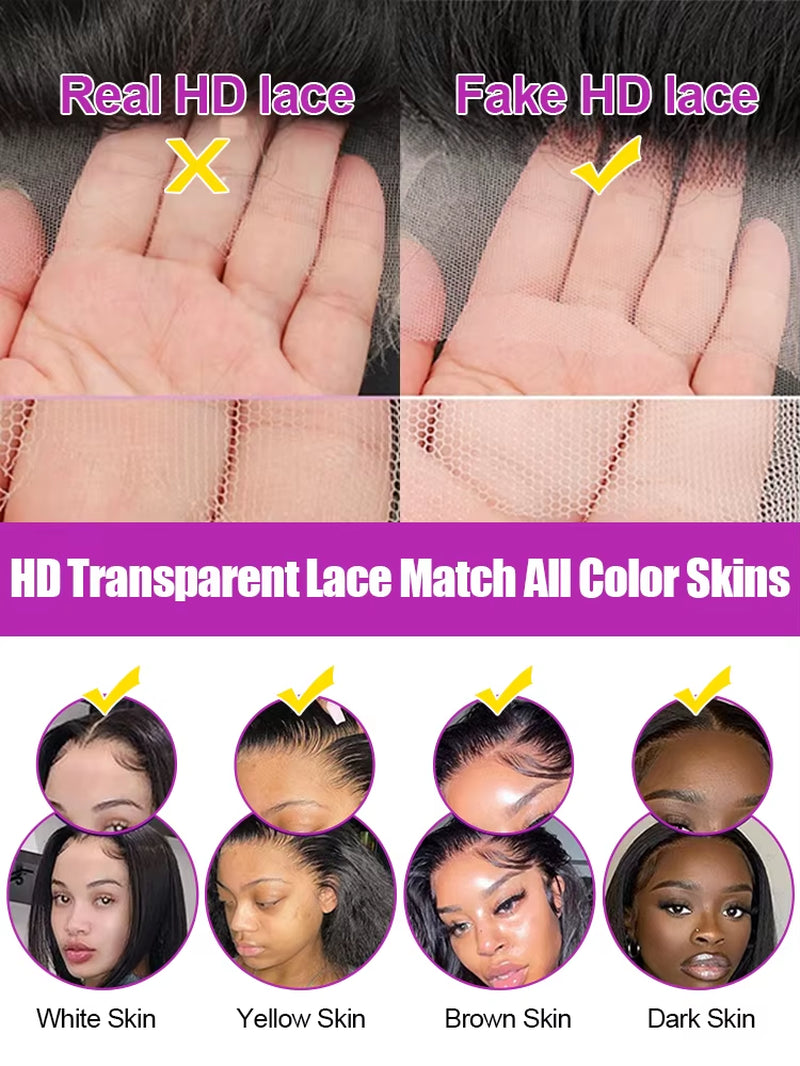 300% Density 40 46 Inch Deep Wave 13X6 HD Lace Front Human Hair Wig Loose Water Curly 13X4 Lace Frontal Wig Human Hair for Women