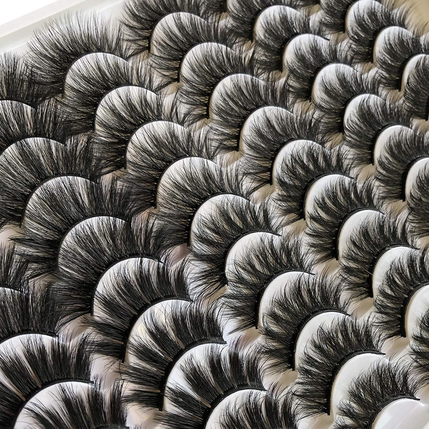 False Eyelashes 30 Pairs Pack Faux Mink Lashes 20MM Long Dramatic 6 Styles Mixed 5D Medium Volume Thick Fake Eyelashes Soft Crossed Makeup Eye Lashes