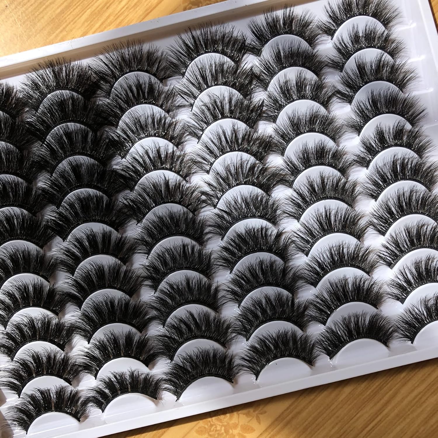 False Eyelashes 30 Pairs Pack Faux Mink Lashes 20MM Long Dramatic 6 Styles Mixed 5D Medium Volume Thick Fake Eyelashes Soft Crossed Makeup Eye Lashes