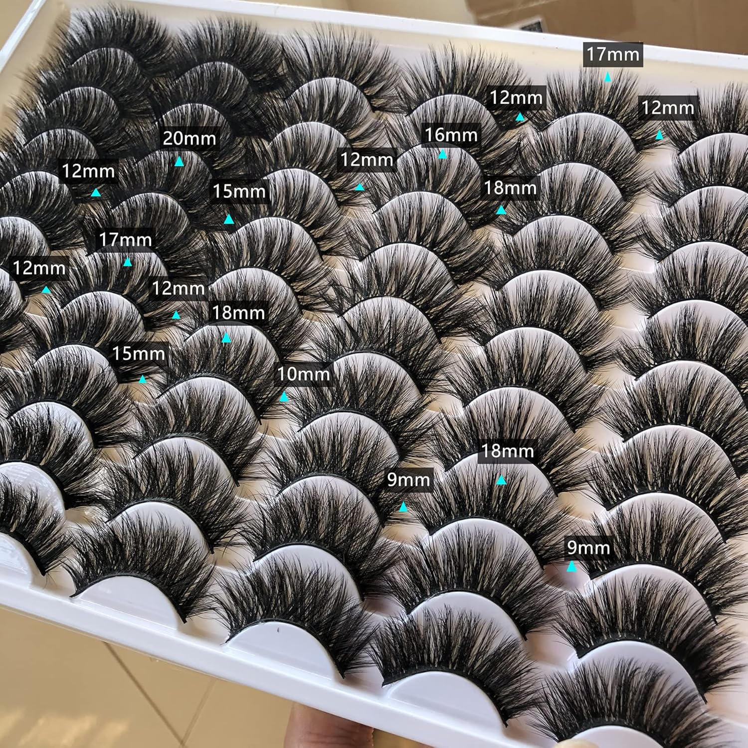 False Eyelashes 30 Pairs Pack Faux Mink Lashes 20MM Long Dramatic 6 Styles Mixed 5D Medium Volume Thick Fake Eyelashes Soft Crossed Makeup Eye Lashes