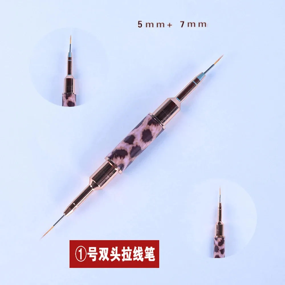 Black Nail Art Liner Brushes 5Sizes Painting Nail Design Pen /8/12/20/25Mm Drawing Tool for Long Lines Thin Details Manicure Pen