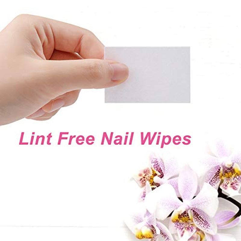 1000 Pcs Gel Nail Polish Remover, Lint Free Nail Wipes Cotton Pad with a Pump Dispenser Bottle Disposable Nail Polish Remover for Soak off UV Gel Polish Clean Acrylic Nails Remover