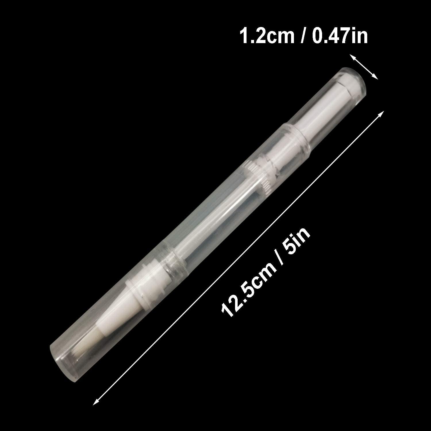 5 Pack 3 Ml Transparent Twist Pens, Empty Nail Oil Pen with Brush Tip, Cosmetic Lip Gloss Container Applicators Eyelash Growth Liquid Tube (5X)