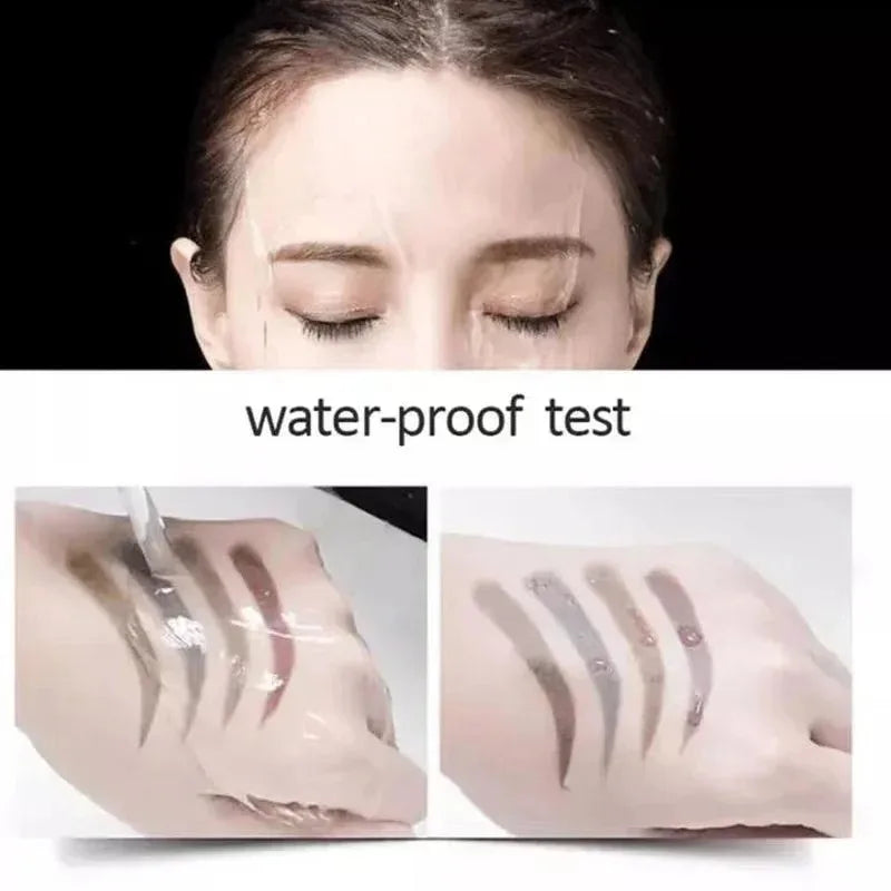 Natural Brown Waterproof Eyebrow Pencil Ultra-Fine Triangle Precise Brows Cream with Brush Lasting No Blooming Rotatable Makeup