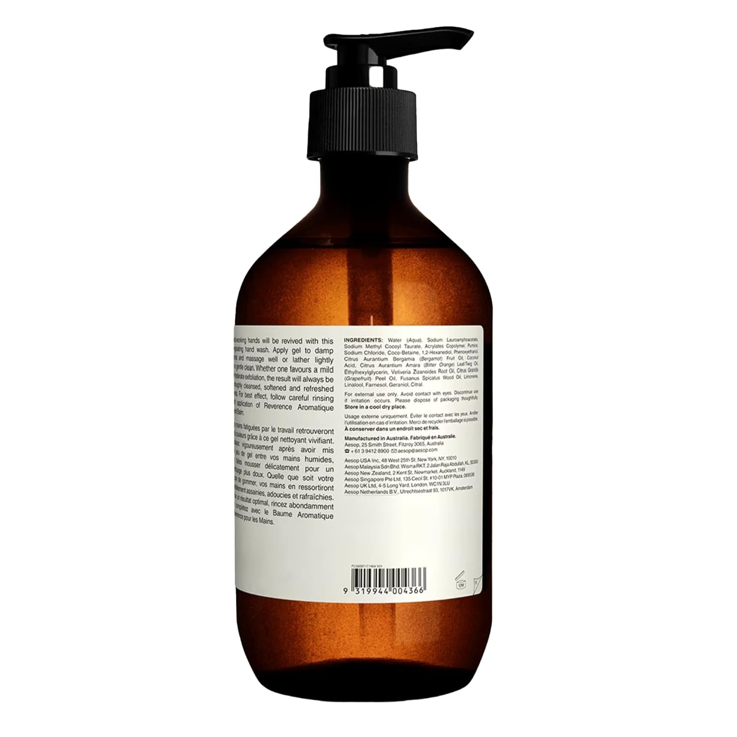 Reverence Aromatique Hand Wash | Gentle Exfoliating Hand Wash with Finely Milled Pumice | 500Ml / 16.9 Oz (Pack of 3)