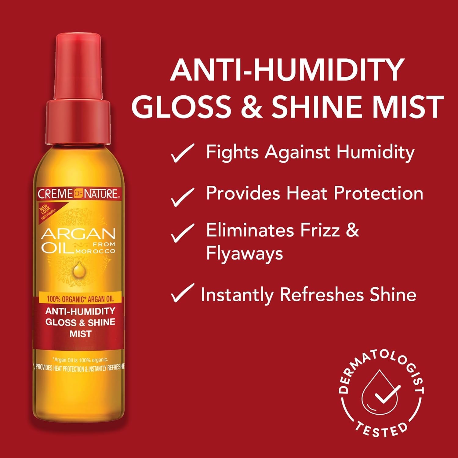 , Argan Oil anti Humidity Gloss & Shine Mist, Argan Oil of Morocco, Provides Heat Protection, 4 Fl Oz