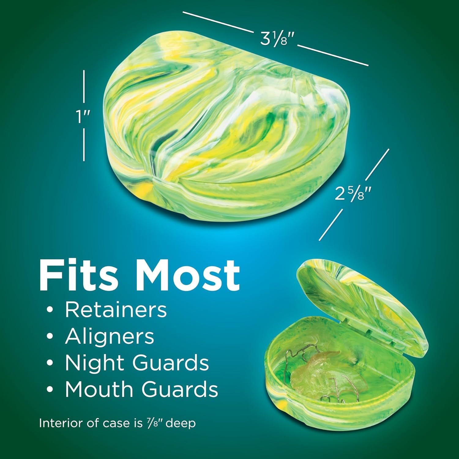 Brights Marble Retainer Cases, Clear Aligner Case, Dental Orthodontic Retainer Boxes, Mouth Guard Holder, 6 Pack