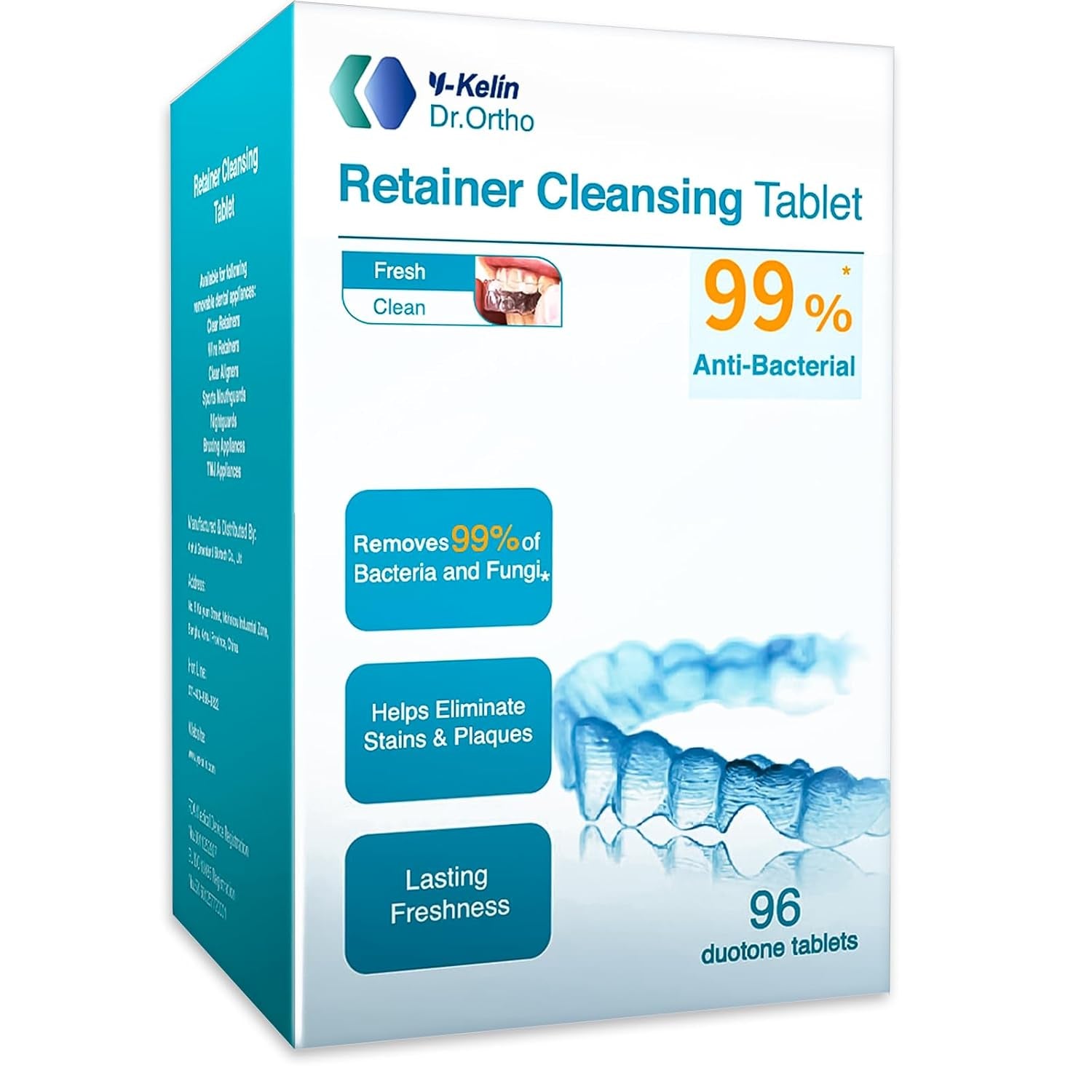 Retainer Cleaner Tablets Invisalign Cleaner Denture Cleaning Tablets,Remove Stains Away,3 Month Nature Supply - Use for Invisible Clear Aligner,Partials Full Dentures,Night Guard,Mouthguard by