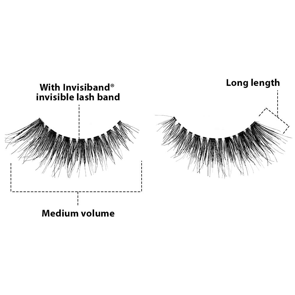 Pro Wispies False Lashes 701 - Fluffy and Natural Look False Eyelashes, Lightweight and Reusable Strip Lashes, 4 Pairs