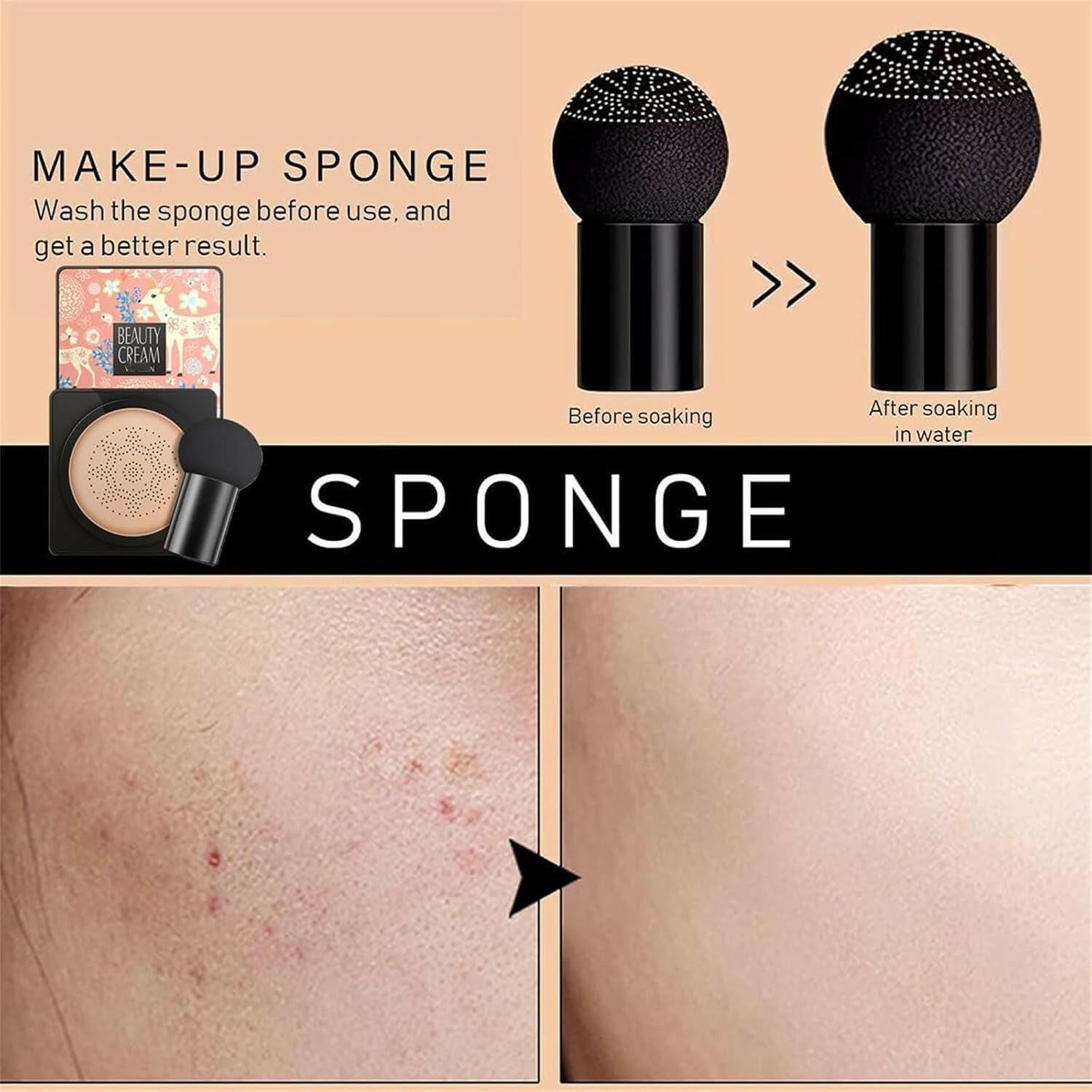 Beauty Linasi,Beauty Linasi Veze Clear Cover Beauty Cream (Natural, 1PCS)