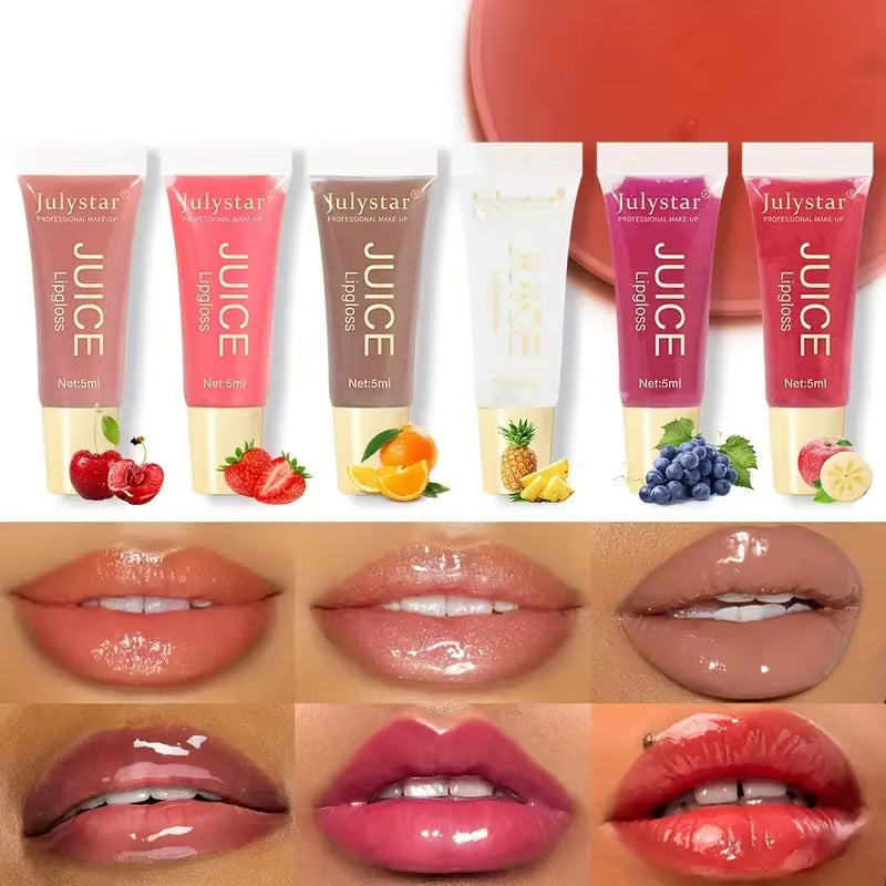 Watery Crystal Clear Jelly Lip Oil Lip Balm Moisturizing and Smoothinglip Lines Jelly Pout Lip Gloss Glass Lip Fruit Scent